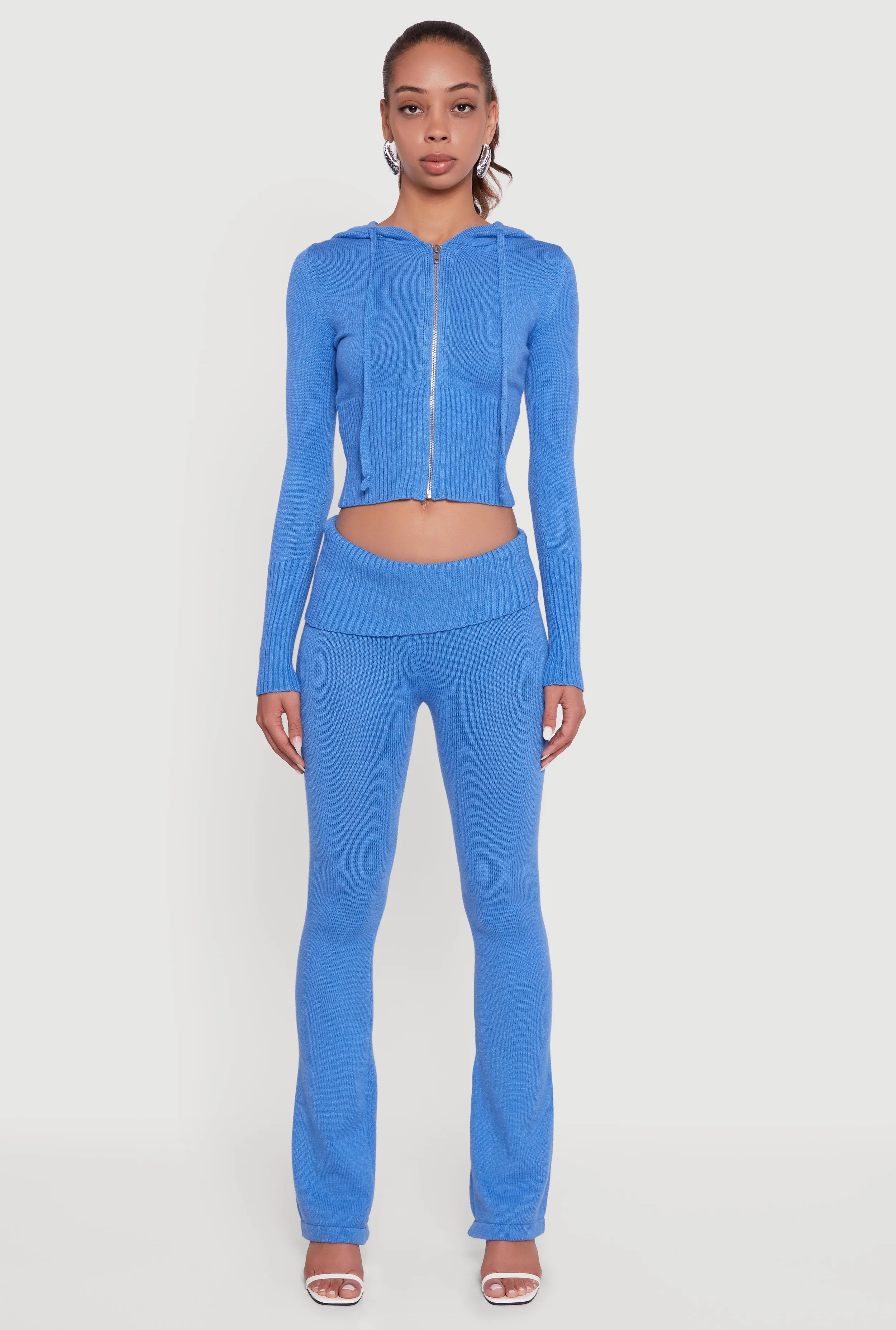 Zip Front Hooded Cropped Sweater sold by Rainbow product image thumbnail 2