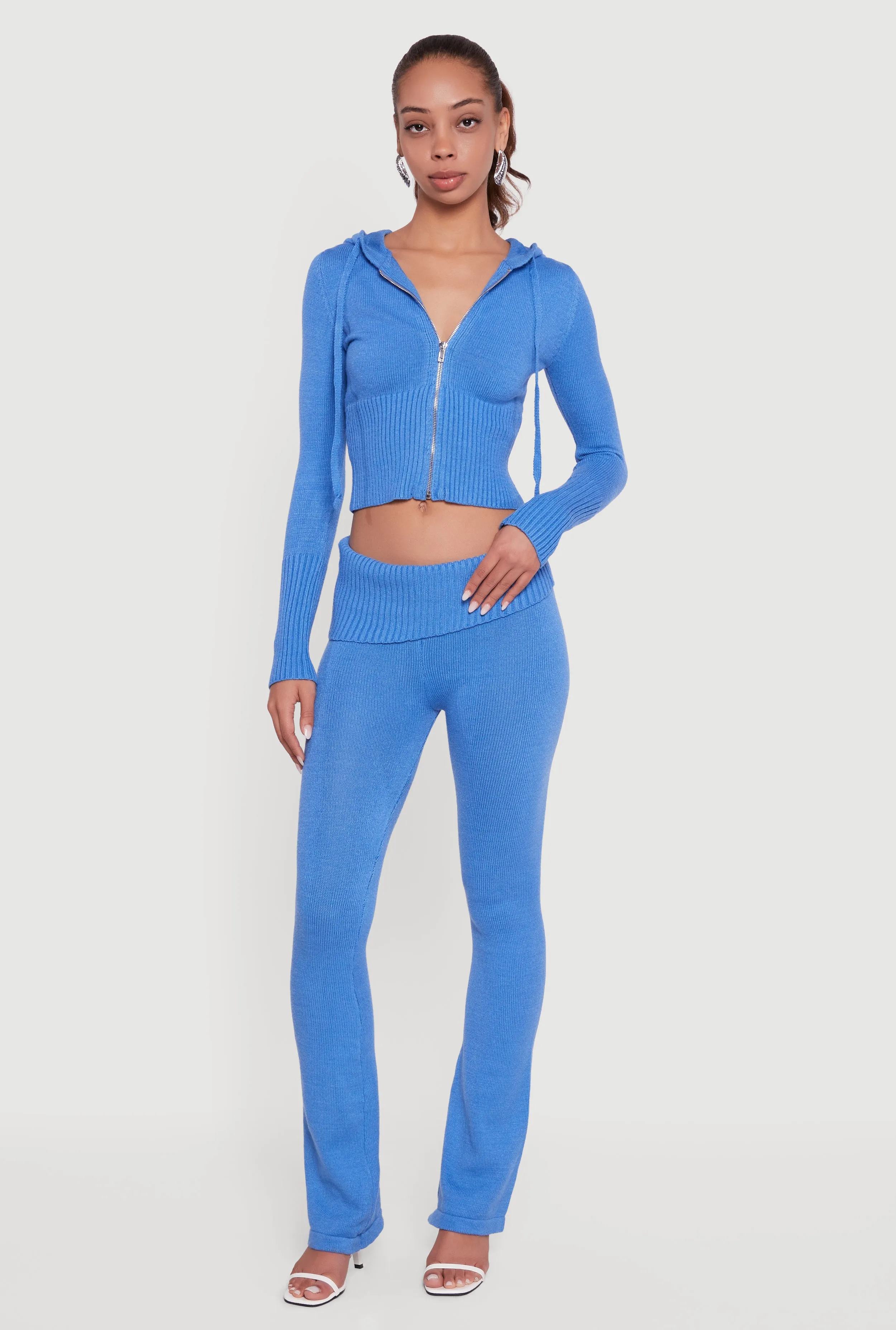 Zip Front Hooded Cropped Sweater sold by Rainbow product image thumbnail 3