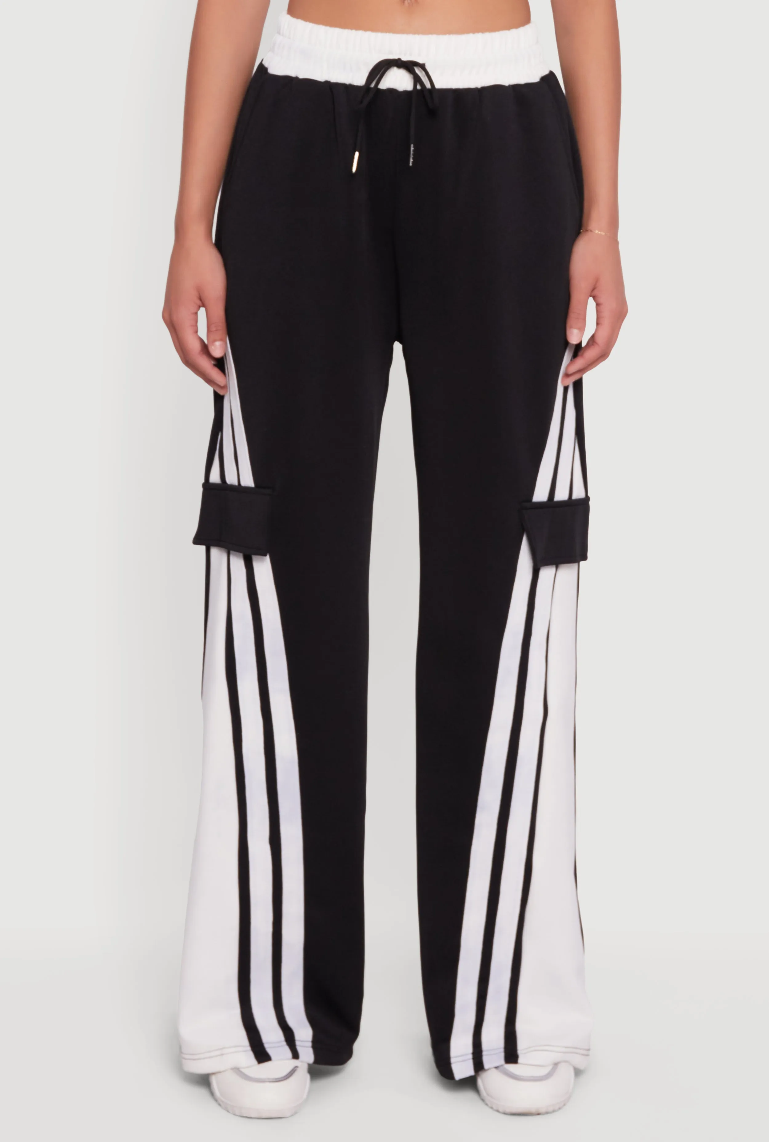 High Waisted Stripe Detail Wide Leg Active Pants sold by Rainbow product image thumbnail 3