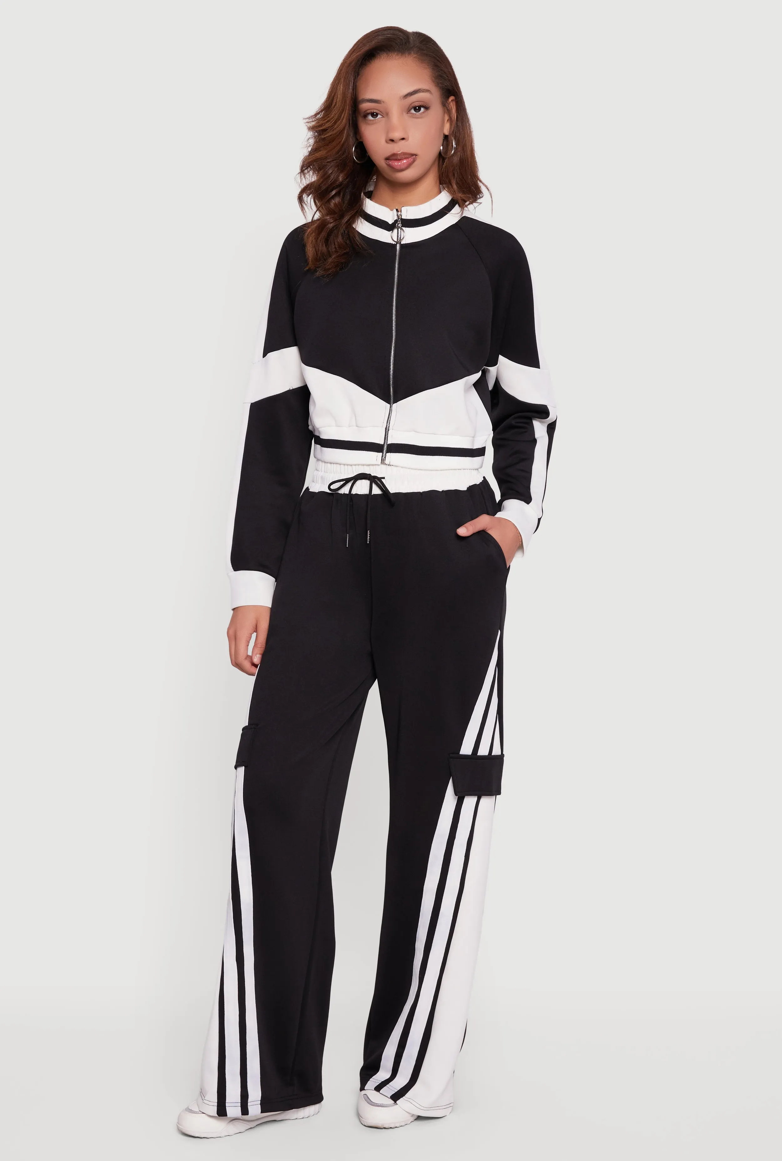 Color Blocked Detail Zip Front Track Jacket sold by Rainbow product image thumbnail 2