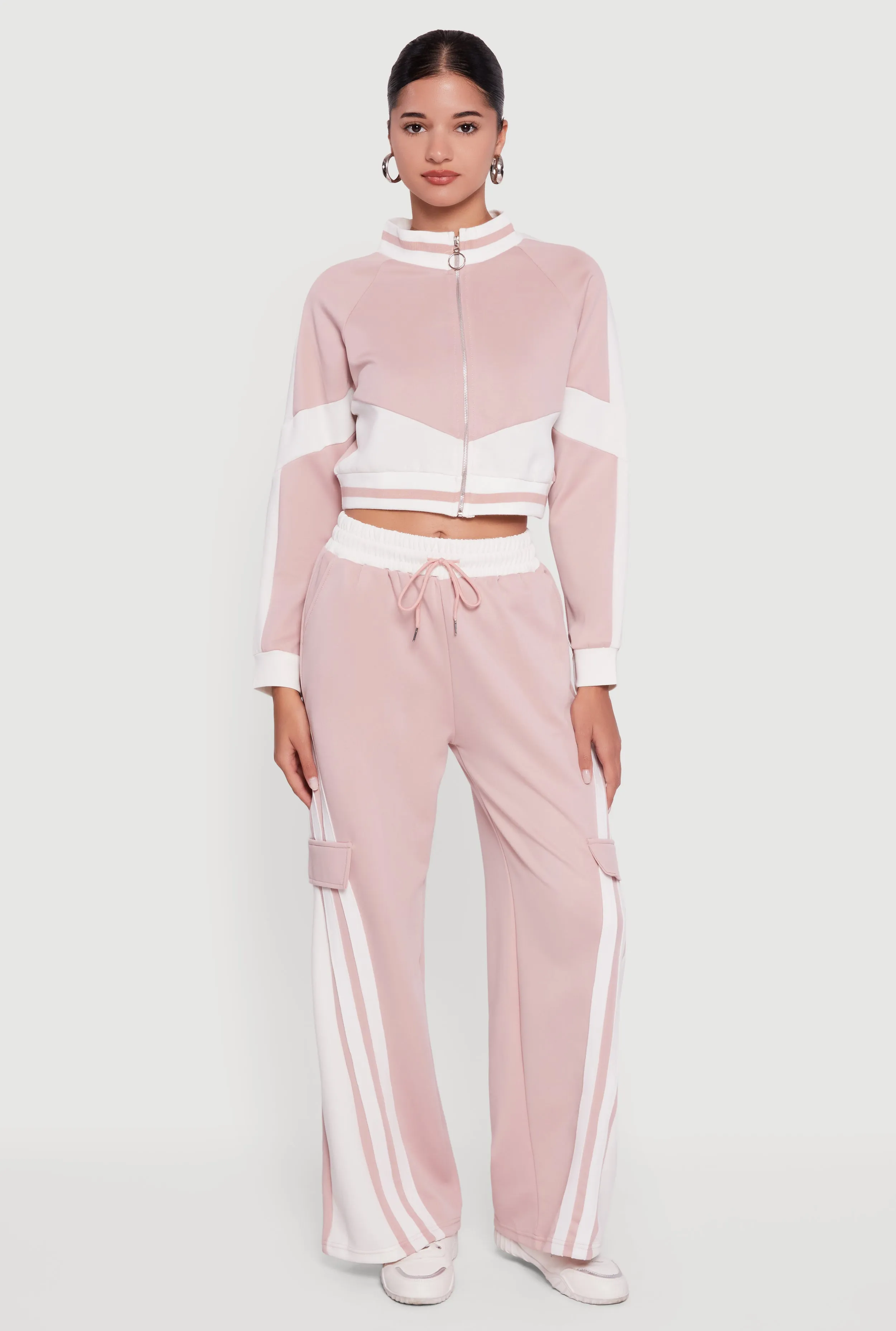 Color Blocked Detail Zip Front Track Jacket sold by Rainbow product image thumbnail 2