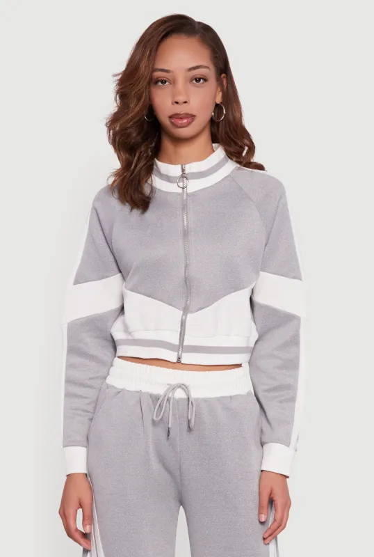 Color Blocked Detail Zip Front Track Jacket sold by Rainbow