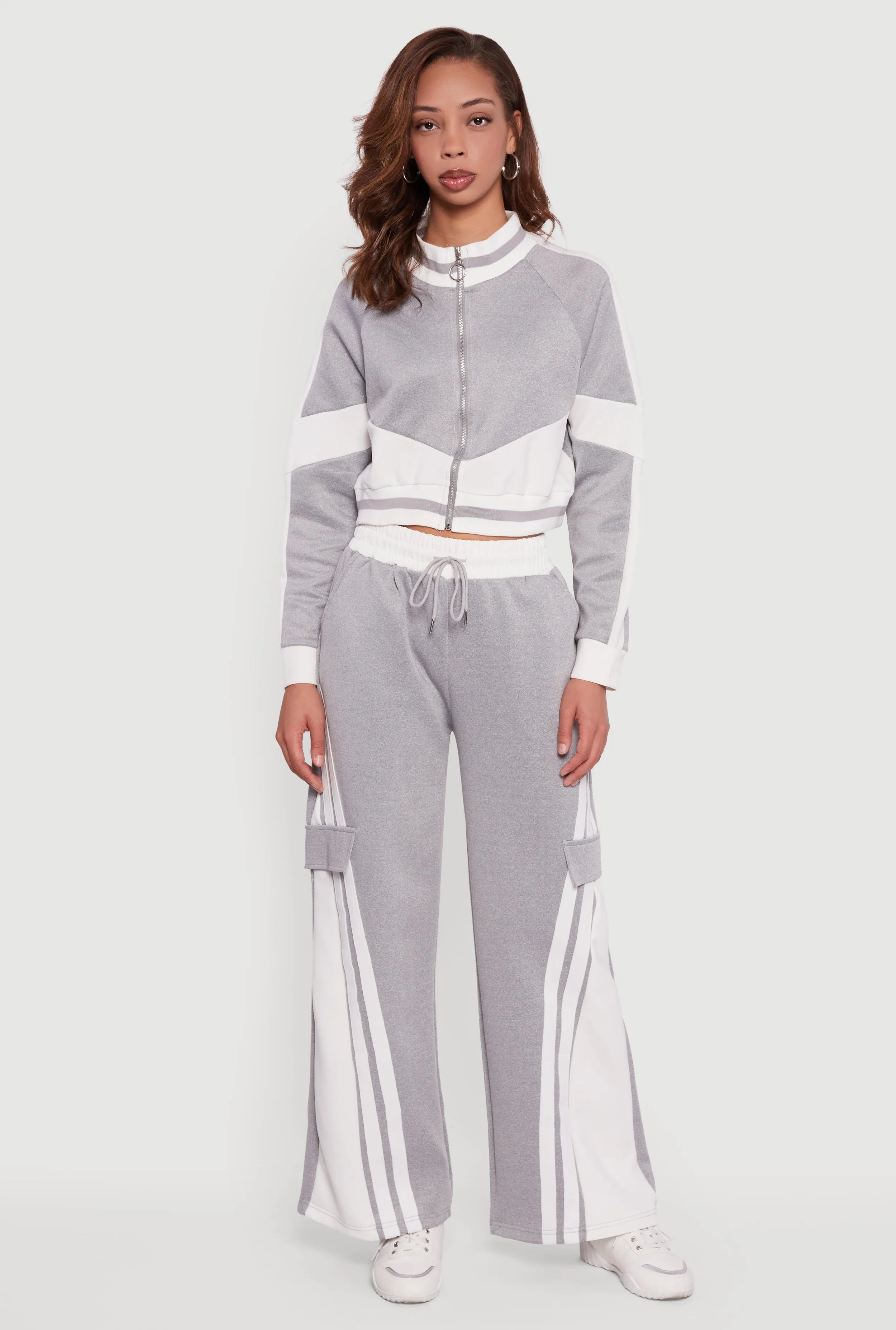 Color Blocked Detail Zip Front Track Jacket sold by Rainbow product image thumbnail 2