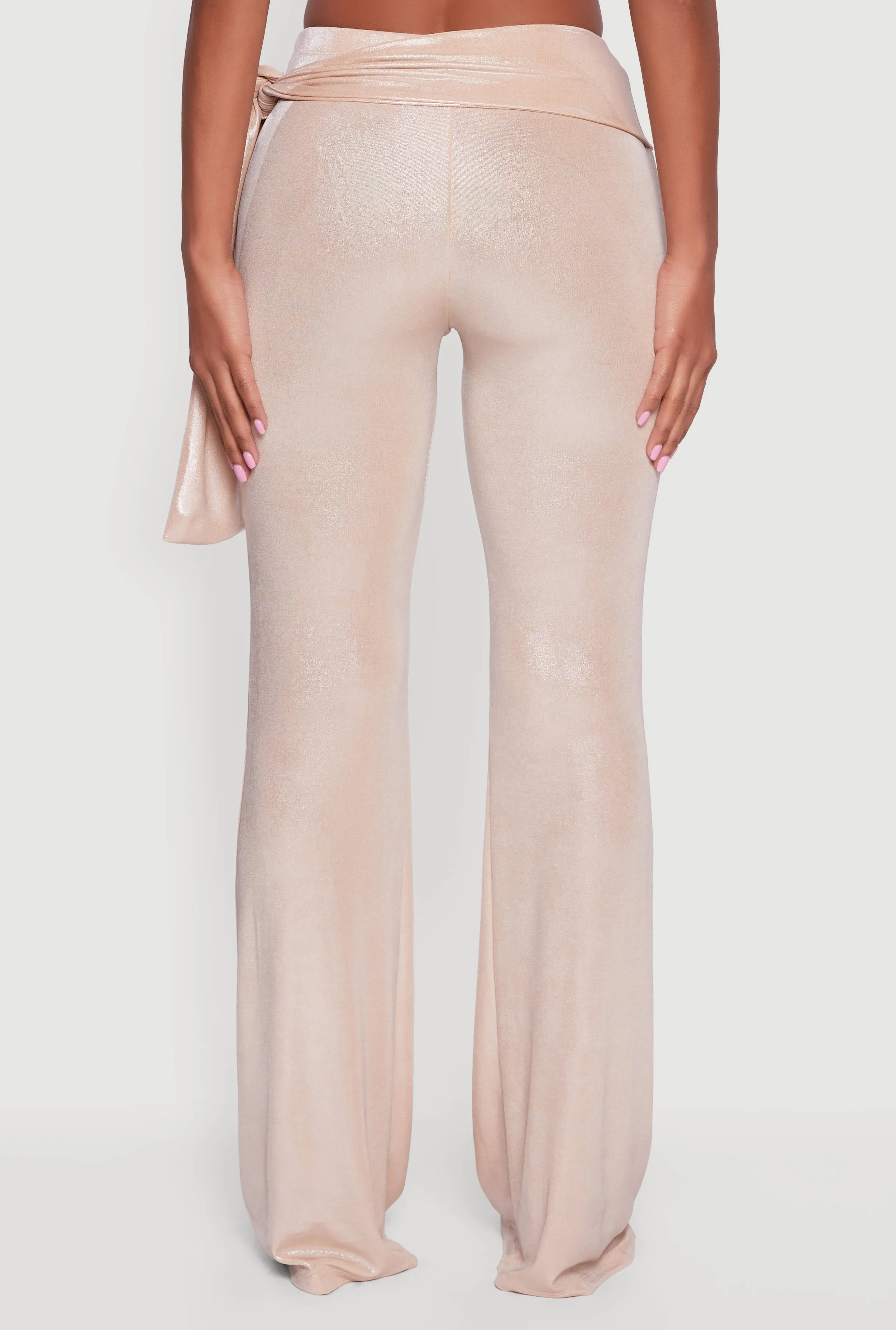 High Waisted Side Tie Metallic Pants sold by Rainbow product image thumbnail 5