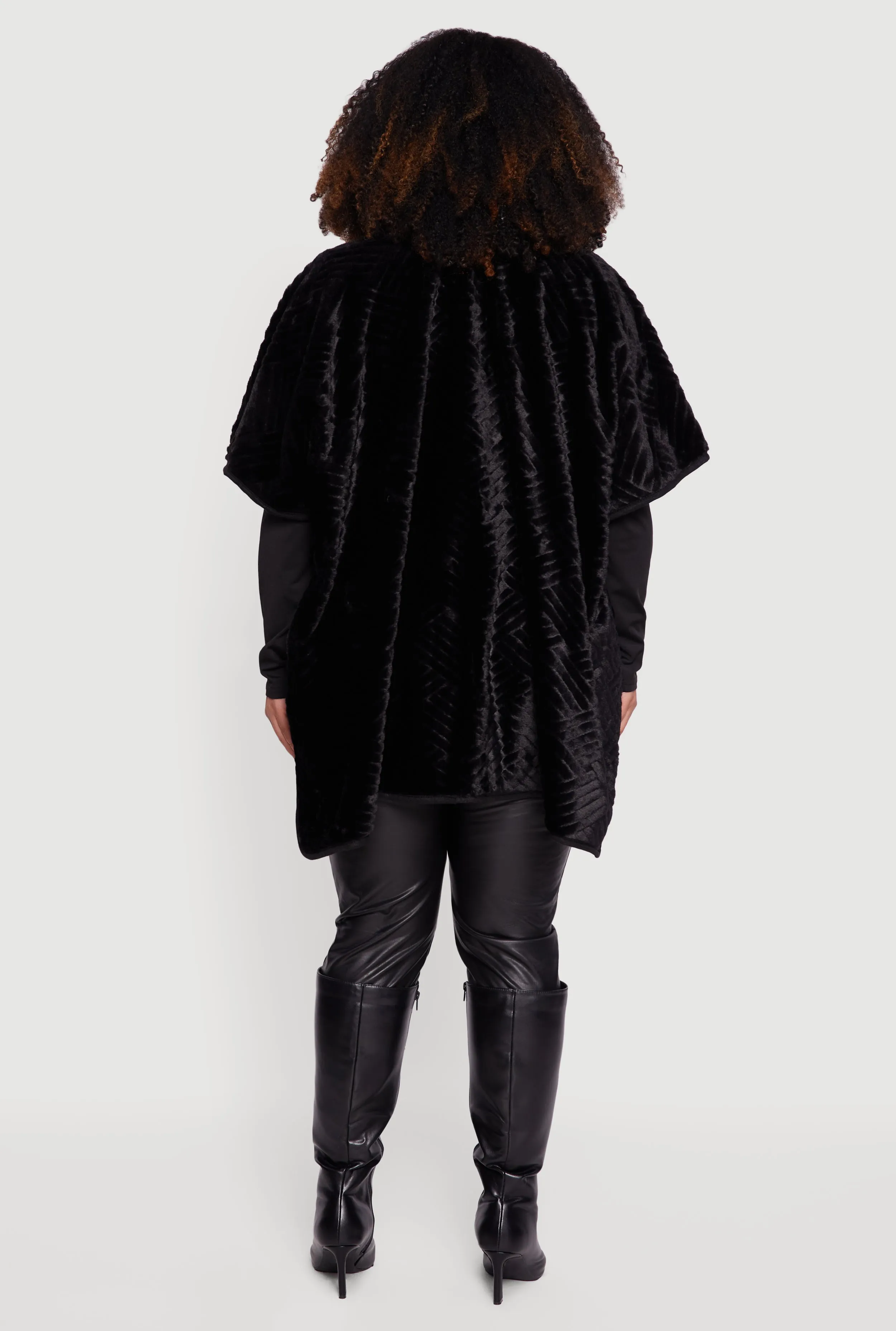 Faux Fur Open Front Poncho sold by Rainbow product image thumbnail 5