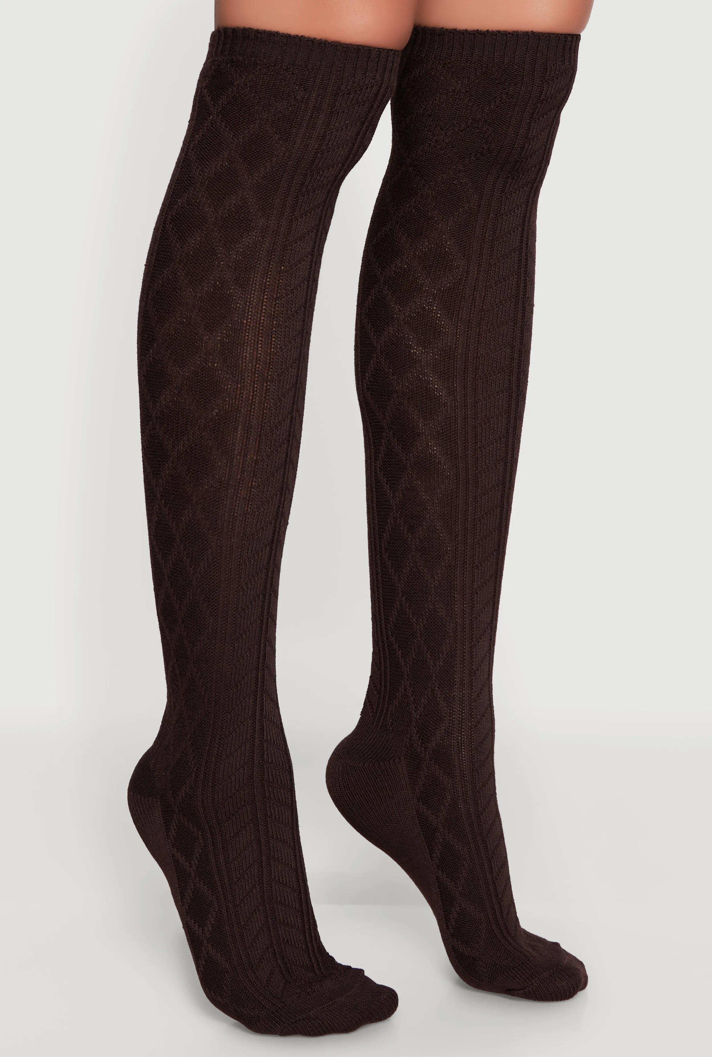 Diamond Patterned Over the Knee Socks Size 9-11 sold by Rainbow