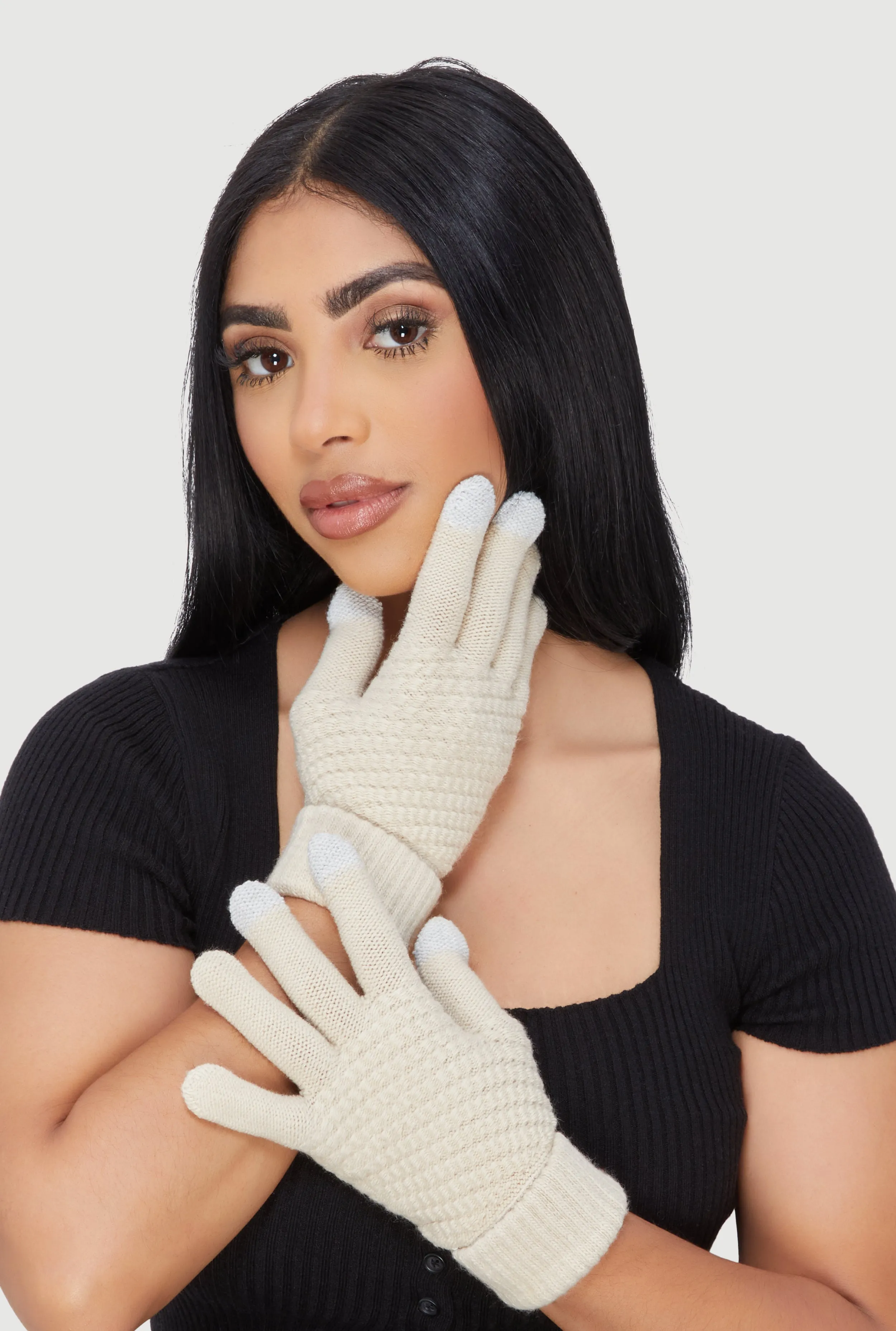 Textured Knit Texting Gloves sold by Rainbow product image thumbnail 2
