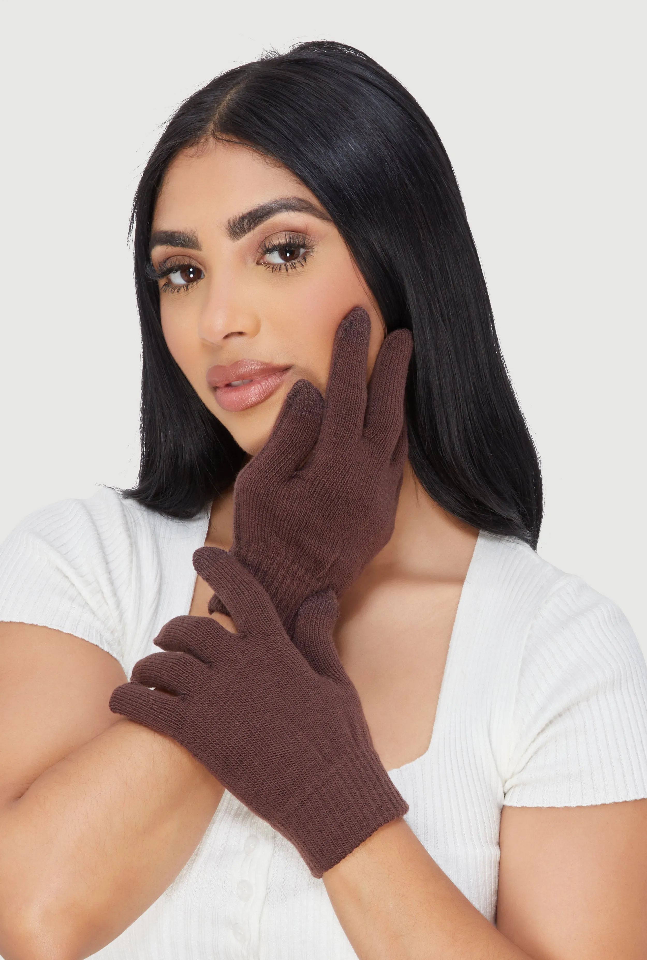 Ribbed Knit Texting Gloves sold by Rainbow product image thumbnail 2