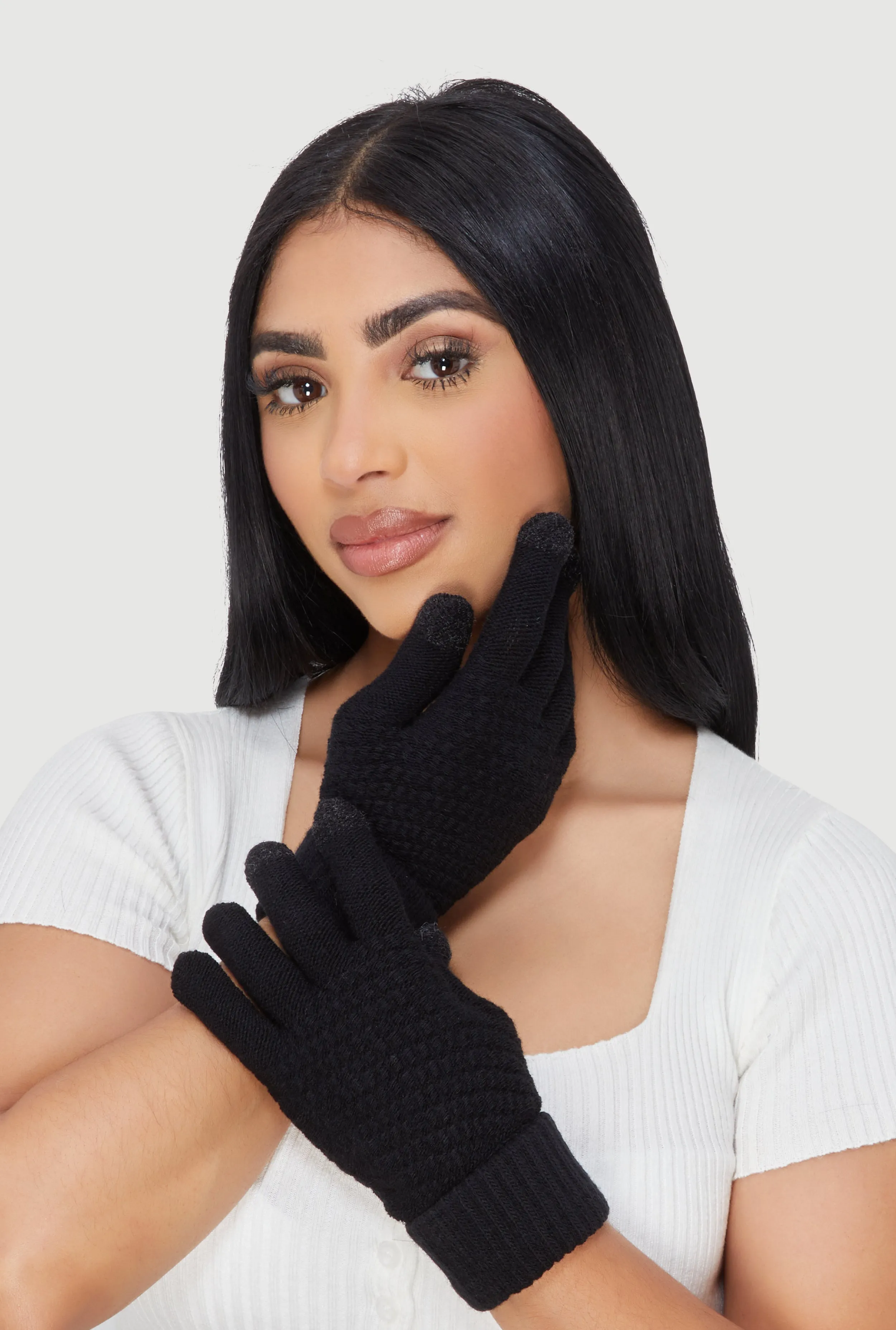 Textured Knit Texting Gloves sold by Rainbow product image thumbnail 2