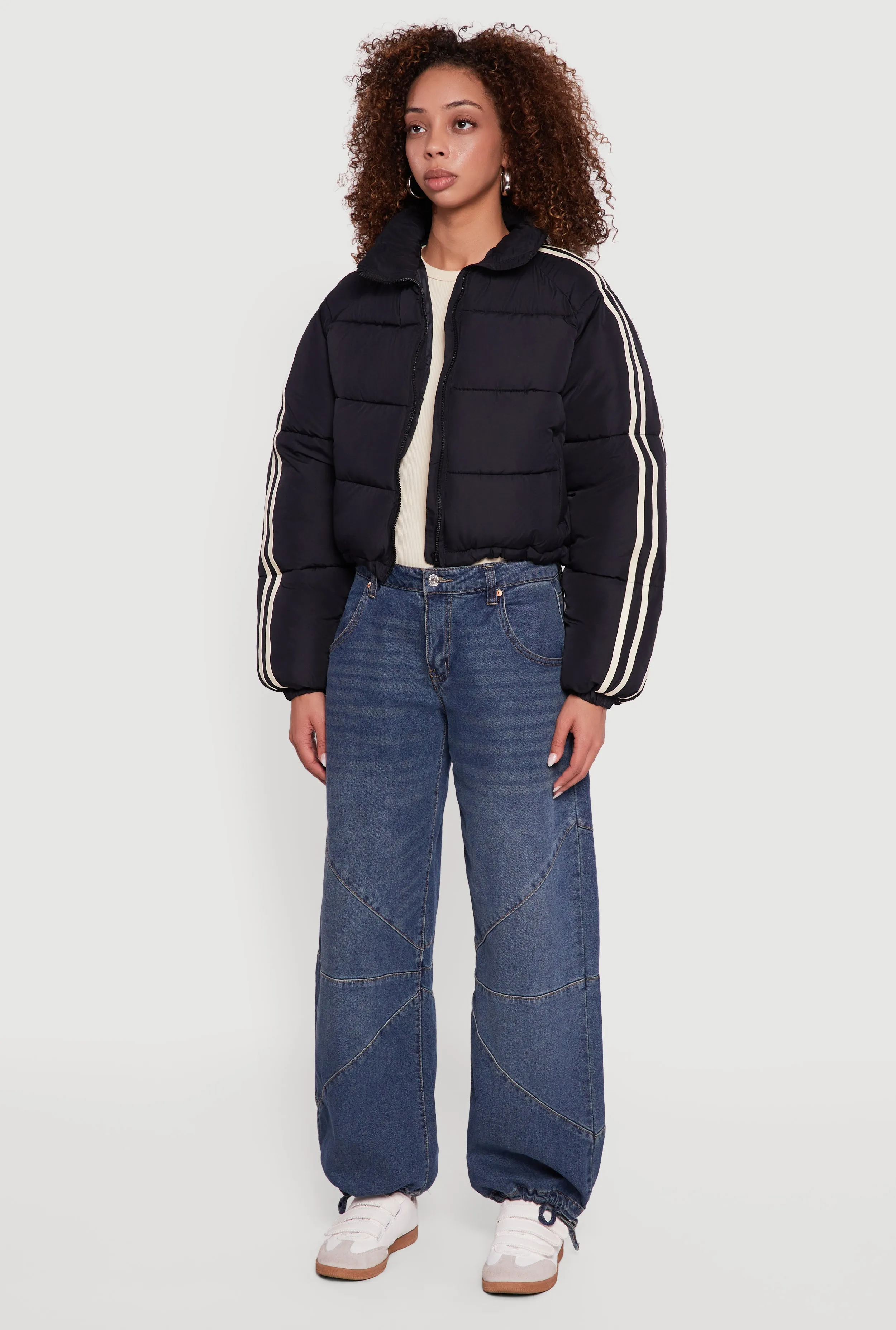 Stripe Detail Zip Front Puffer Jacket sold by Rainbow product image thumbnail 5