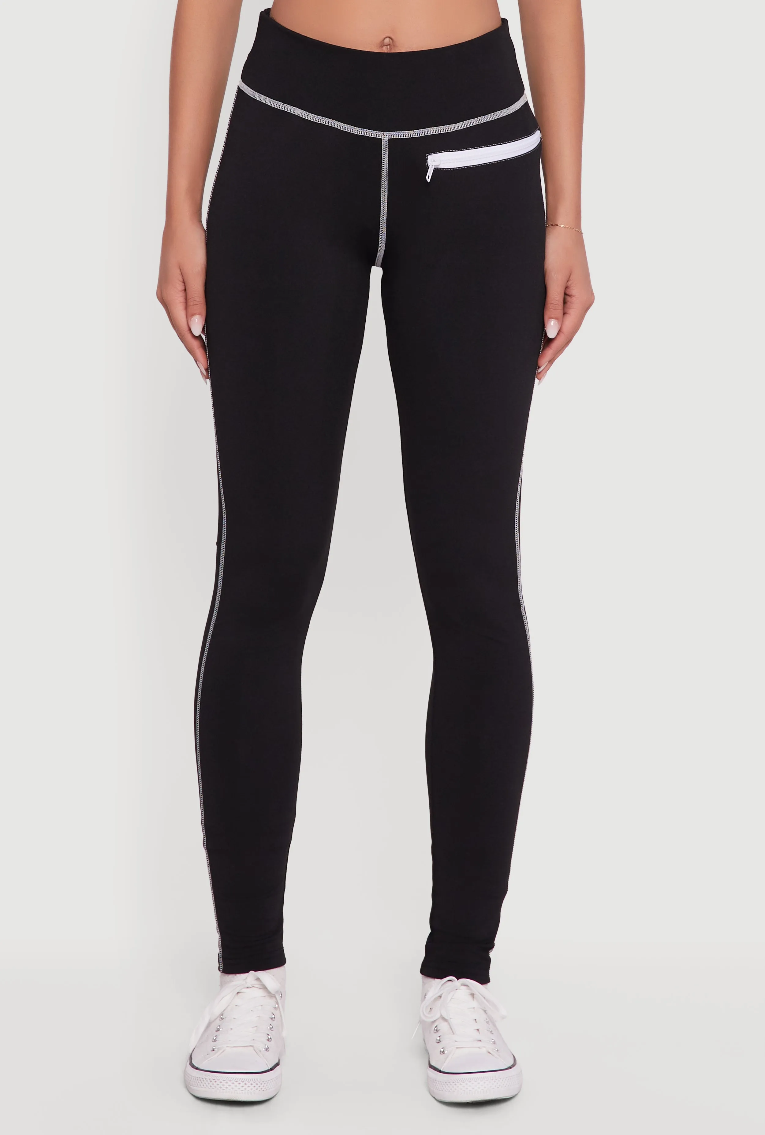 High Waisted Leggings with Zip Pocket Detail sold by Rainbow product image thumbnail 3