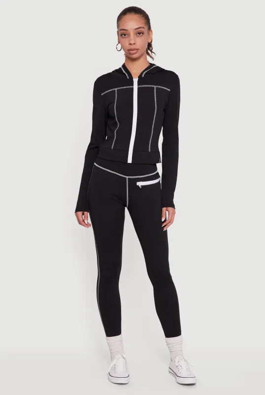 High Waisted Leggings with Zip Pocket Detail sold by Rainbow