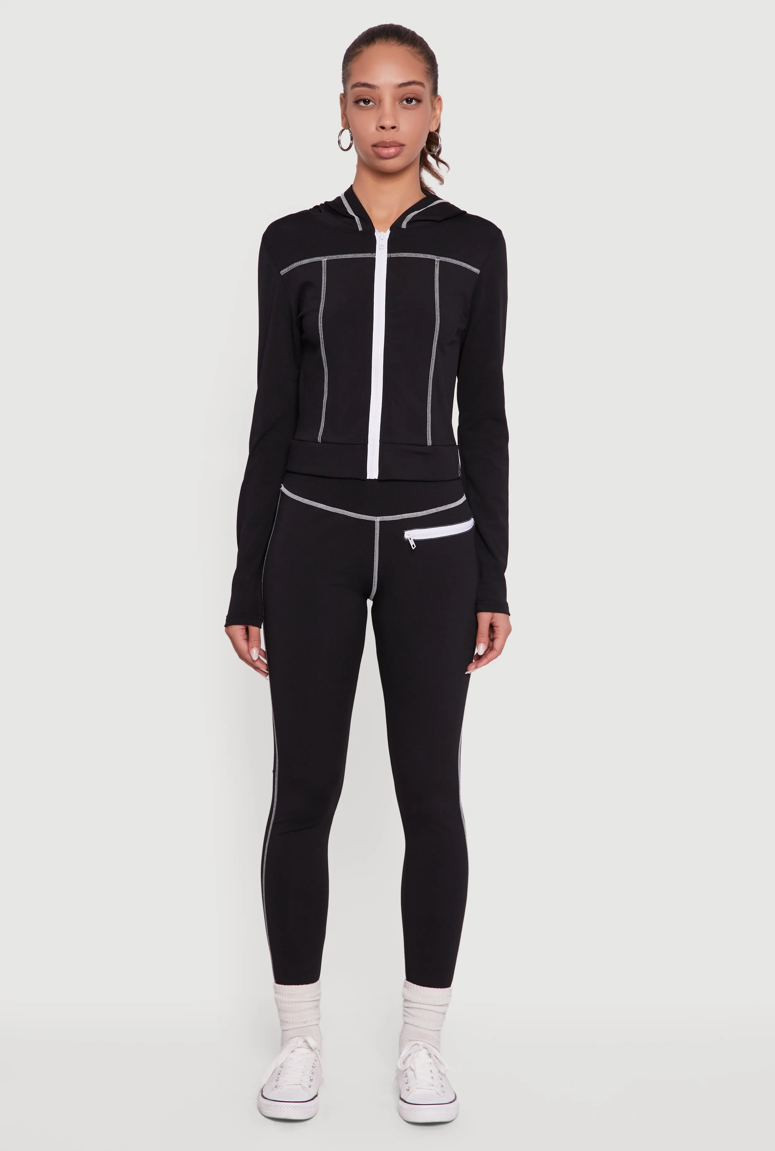 High Waisted Leggings with Zip Pocket Detail sold by Rainbow product image thumbnail 2