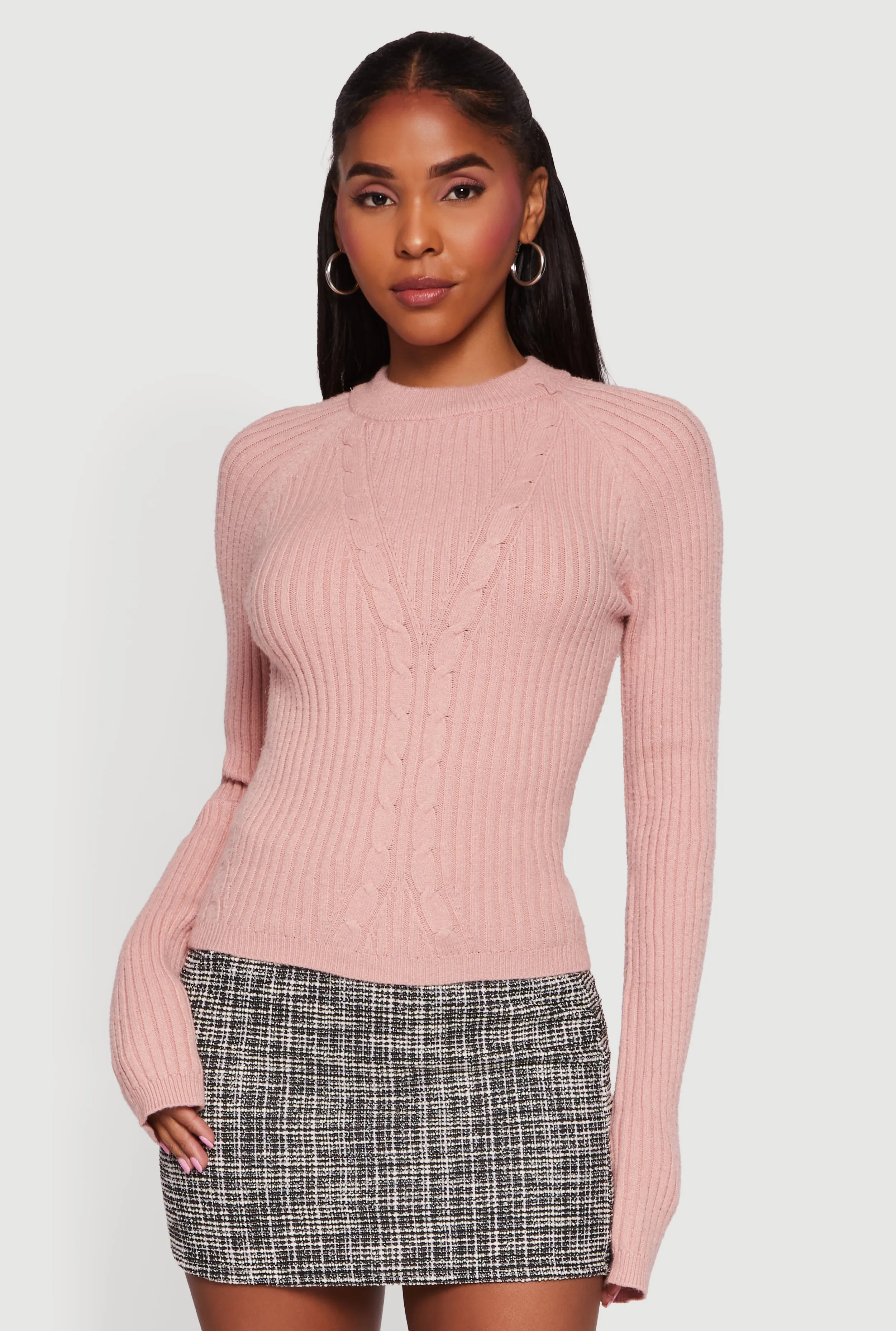 Cable Knit Long Sleeve Crew Neck Pullover Sweater sold by Rainbow product image thumbnail 2