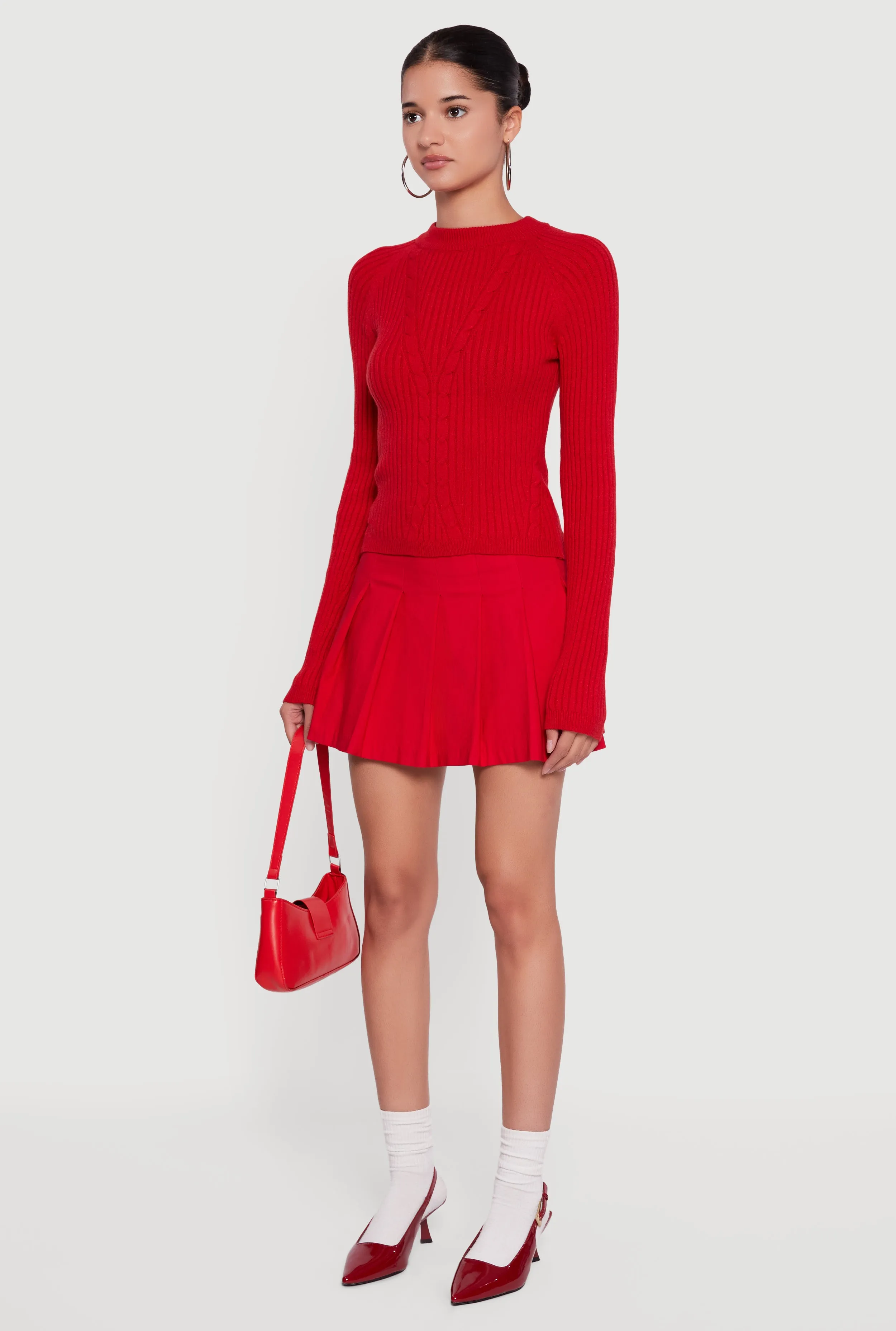 Cable Knit Long Sleeve Crew Neck Pullover Sweater sold by Rainbow product image thumbnail 5