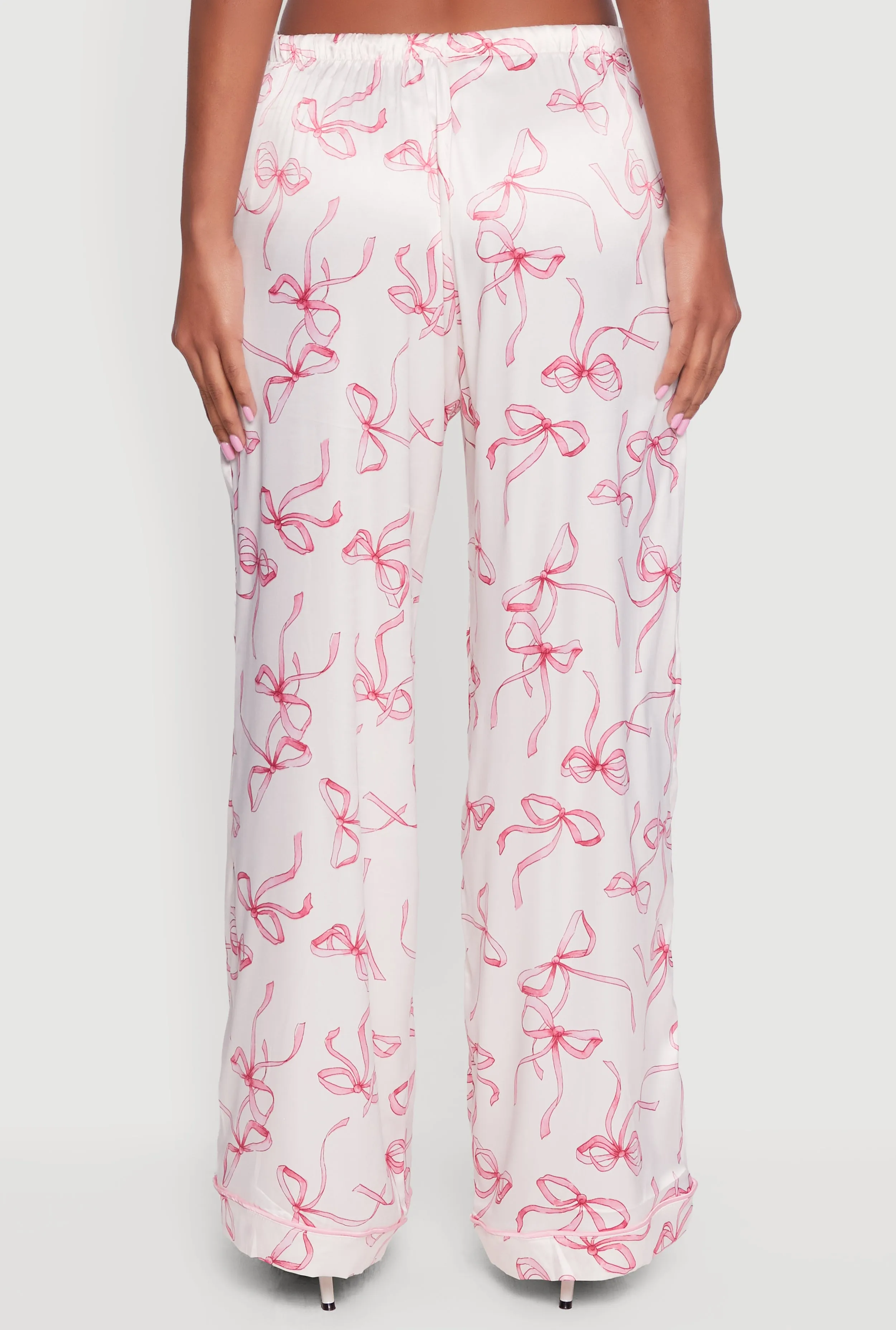 Satin Bow Print Pants sold by Rainbow product image thumbnail 5
