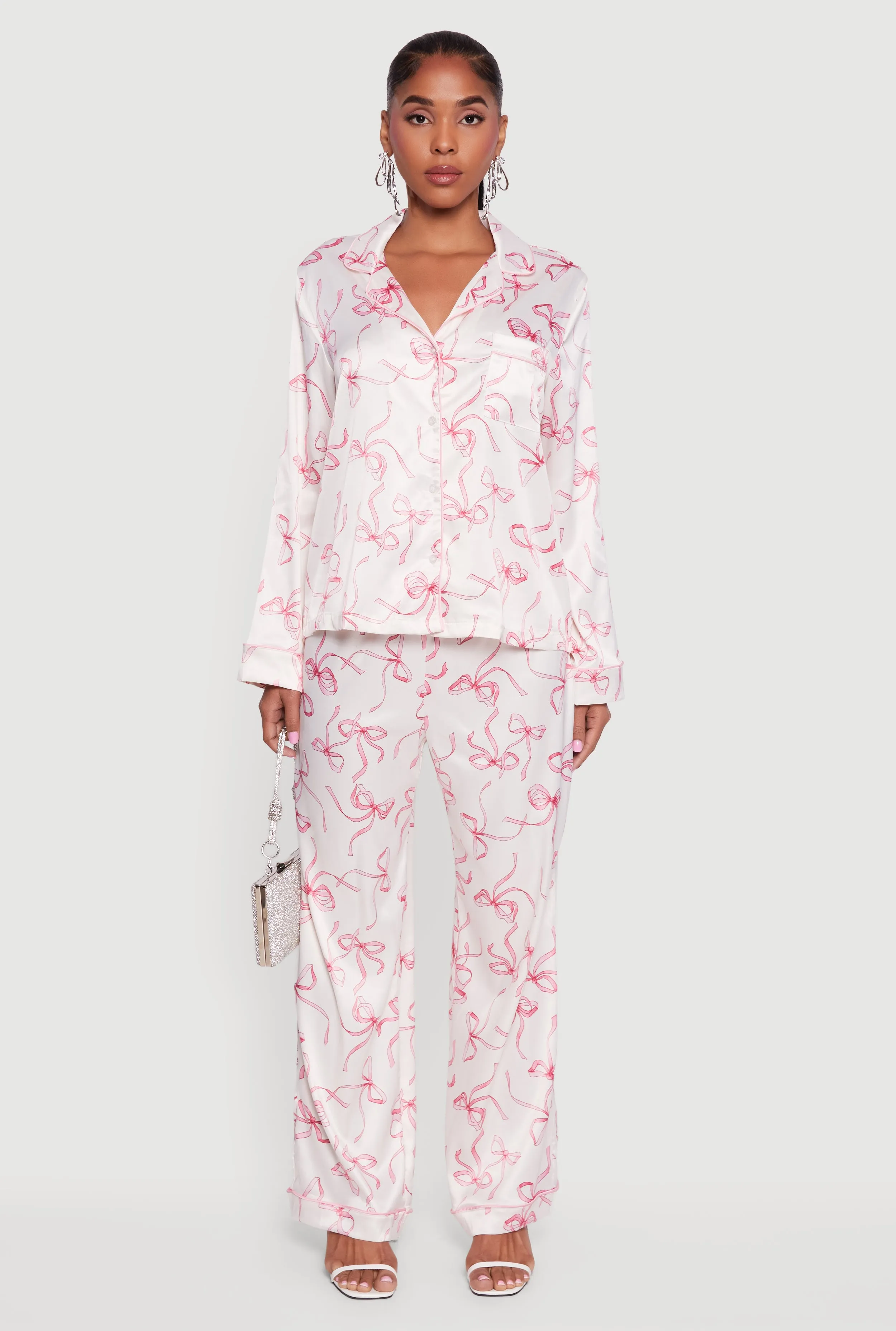 Satin Bow Print Pants sold by Rainbow product image thumbnail 2