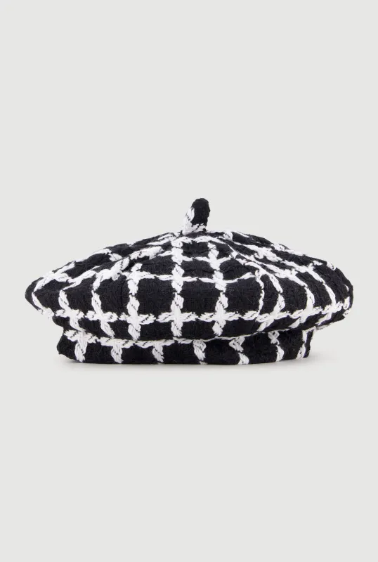 Window Pane Plaid Beret sold by Rainbow