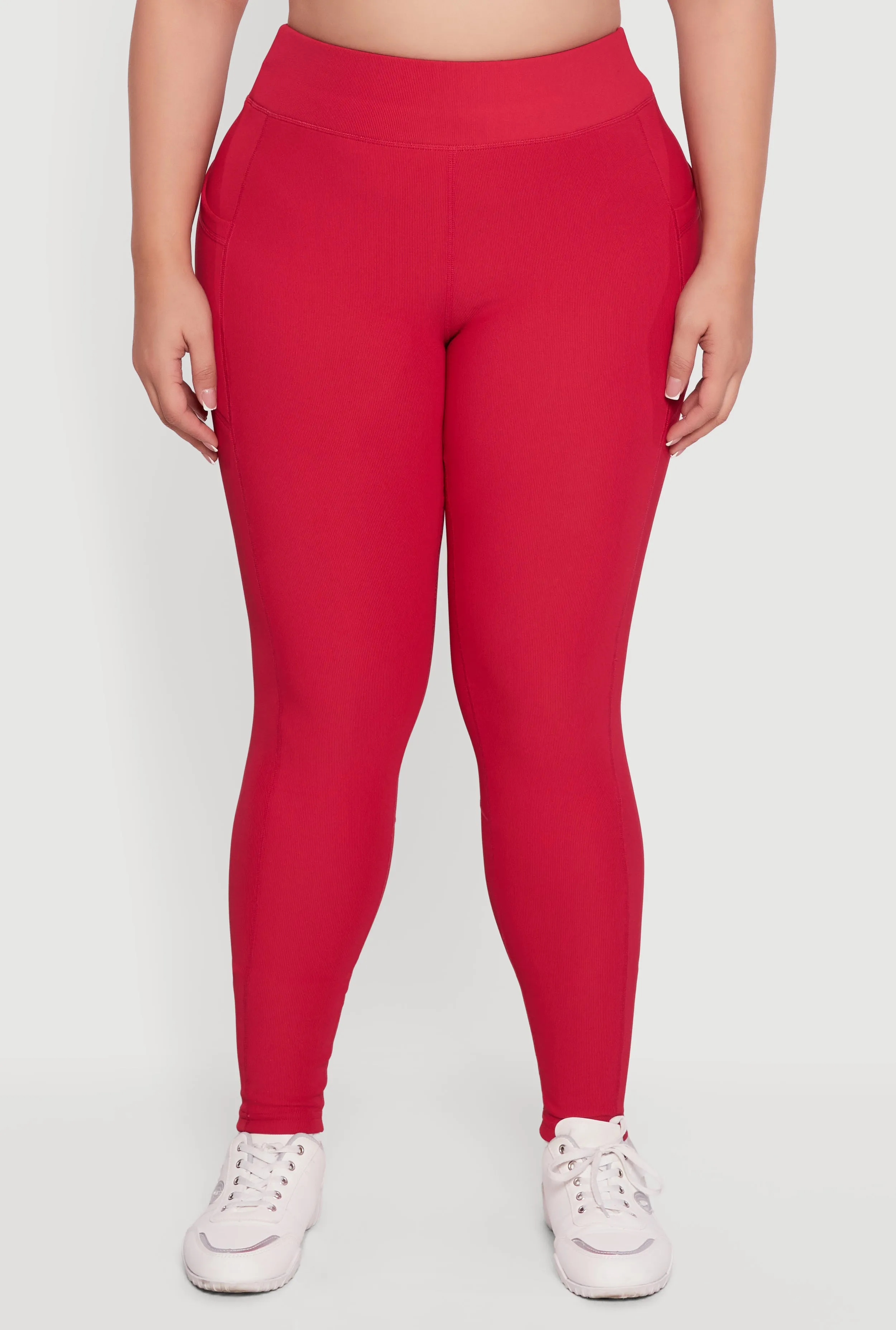 Plus Size Rib Knit Leggings with Cell Phone Pocket sold by Rainbow product image thumbnail 5