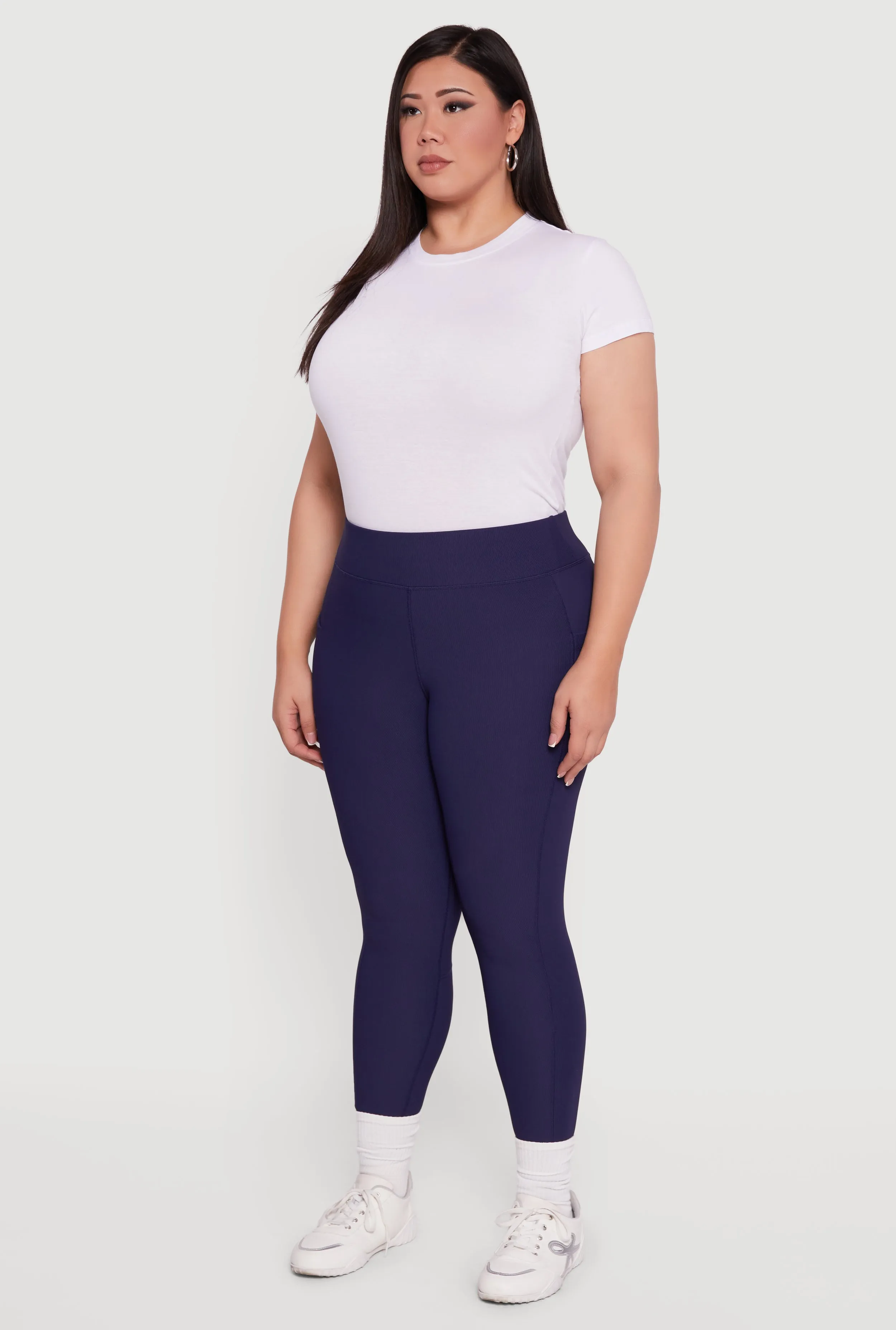 Plus Size Rib Knit Leggings with Cell Phone Pocket sold by Rainbow product image thumbnail 3