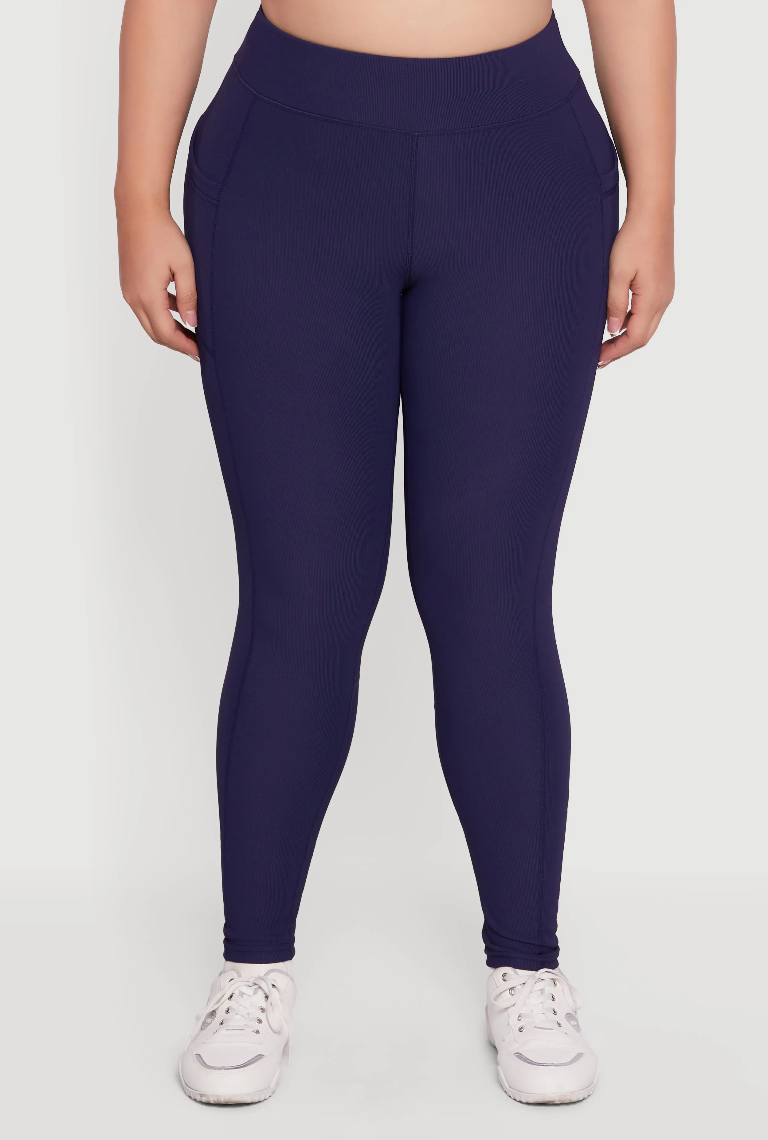 Plus Size Rib Knit Leggings with Cell Phone Pocket sold by Rainbow product image thumbnail 5