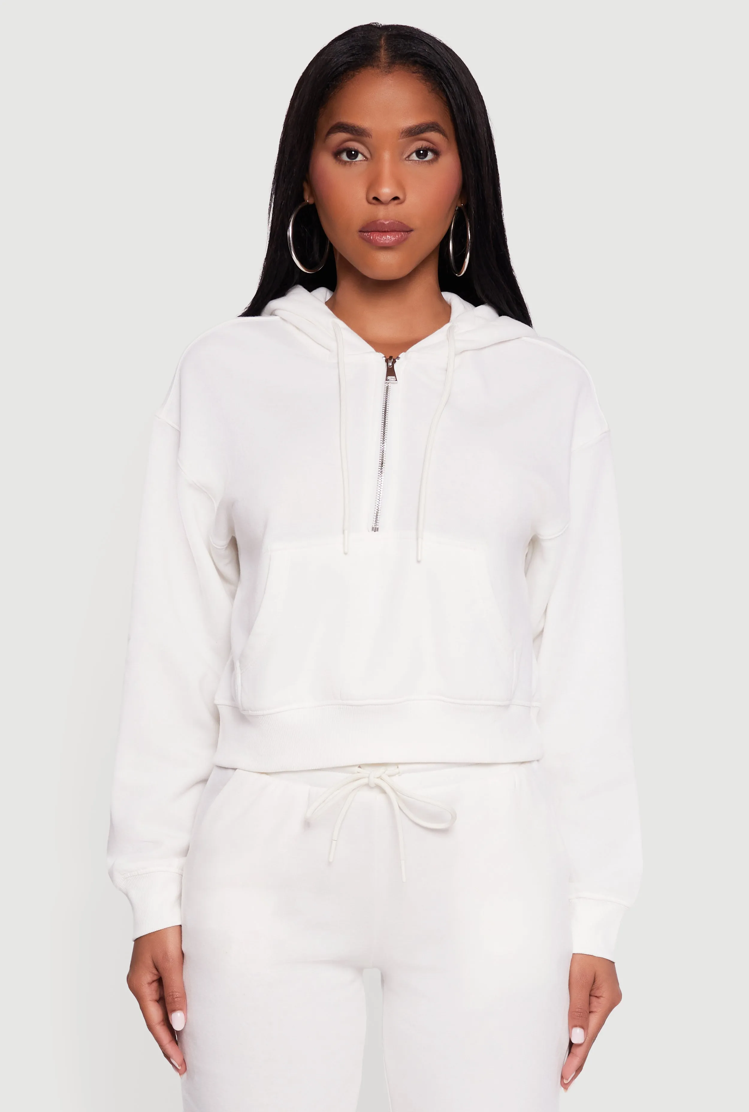 Fleece Lined Kangaroo Pocket Hooded Sweatshirt sold by Rainbow product image thumbnail 3