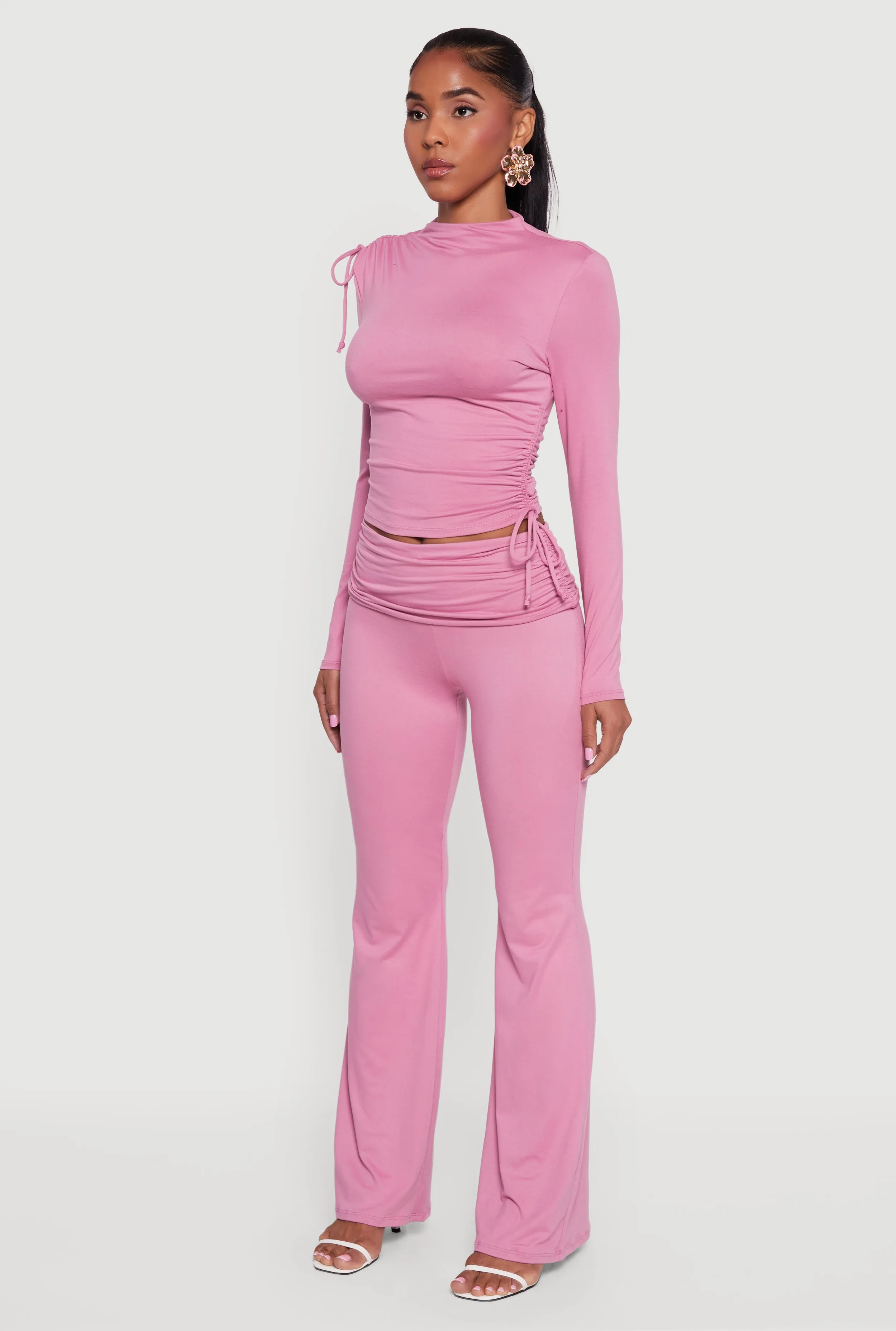 Soft Knit Asymmetrical Drawstring Side Top sold by Rainbow product image thumbnail 5