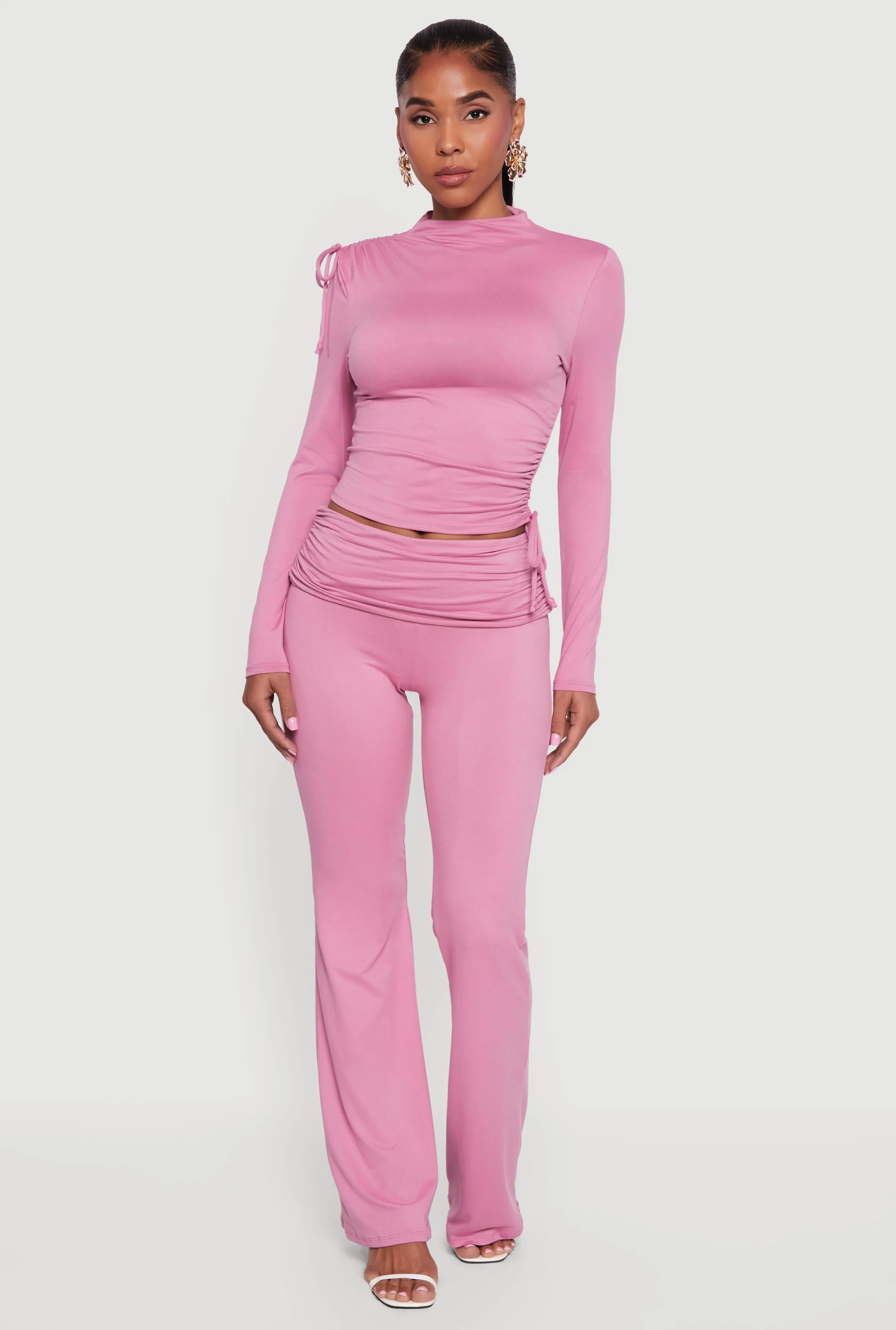 Soft Knit Asymmetrical Drawstring Side Top sold by Rainbow product image thumbnail 2