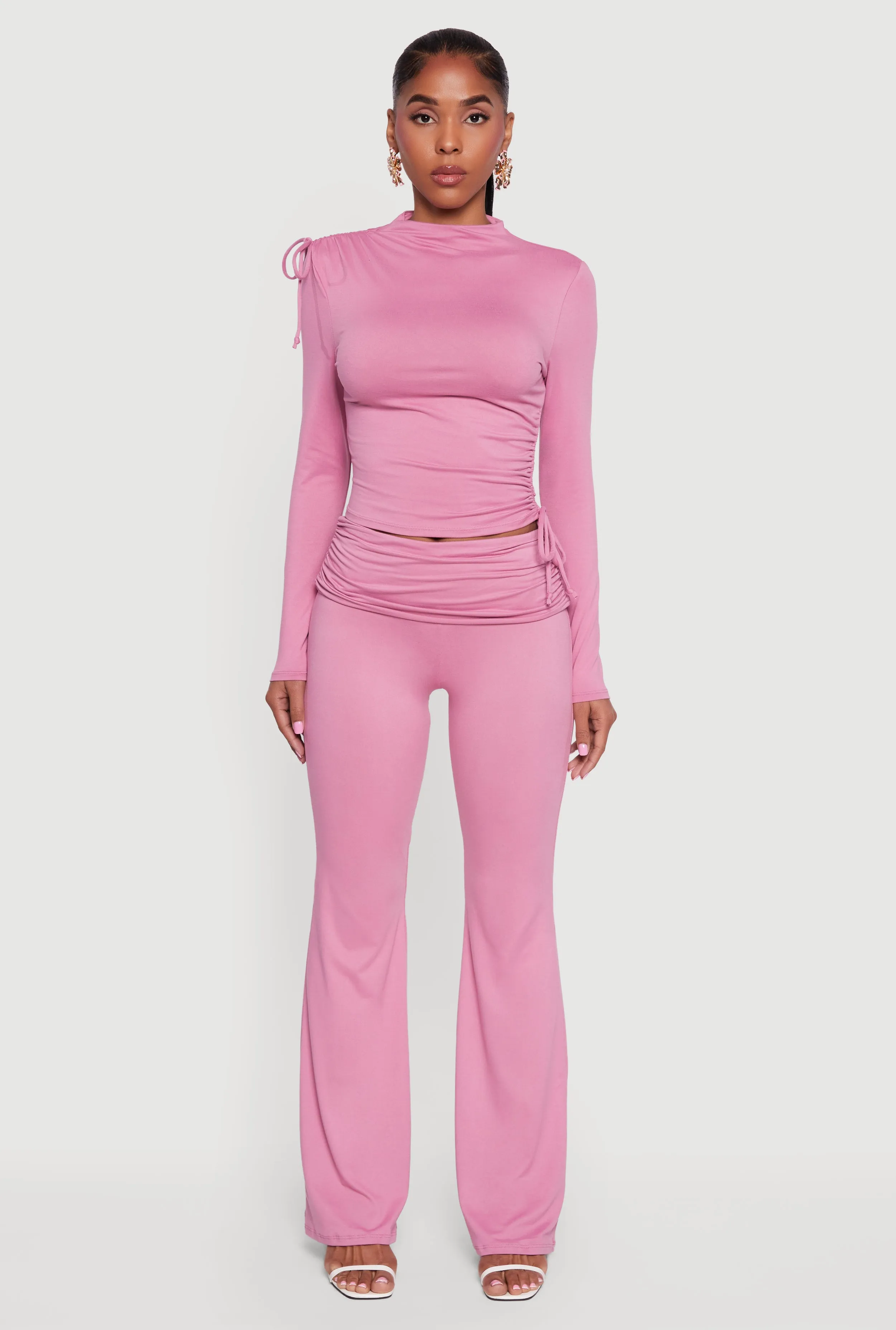 Soft Knit Asymmetrical Drawstring Side Top sold by Rainbow product image thumbnail 3