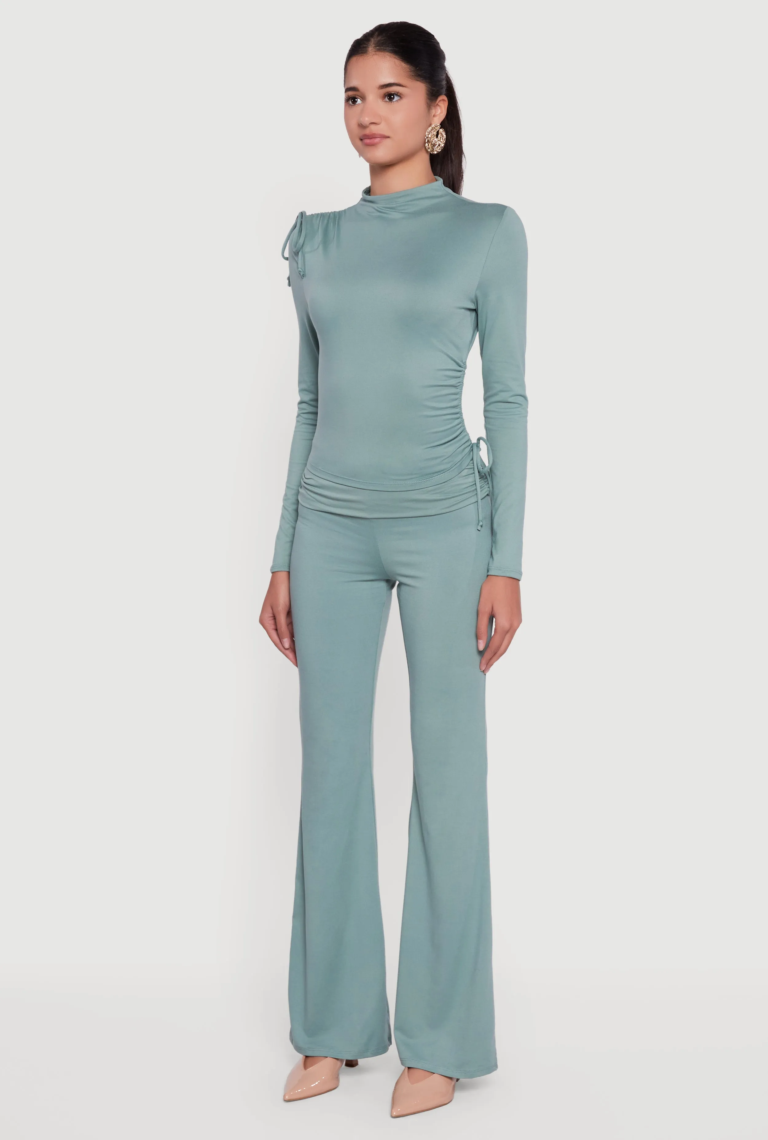 Soft Knit Asymmetrical Drawstring Side Top sold by Rainbow product image thumbnail 5