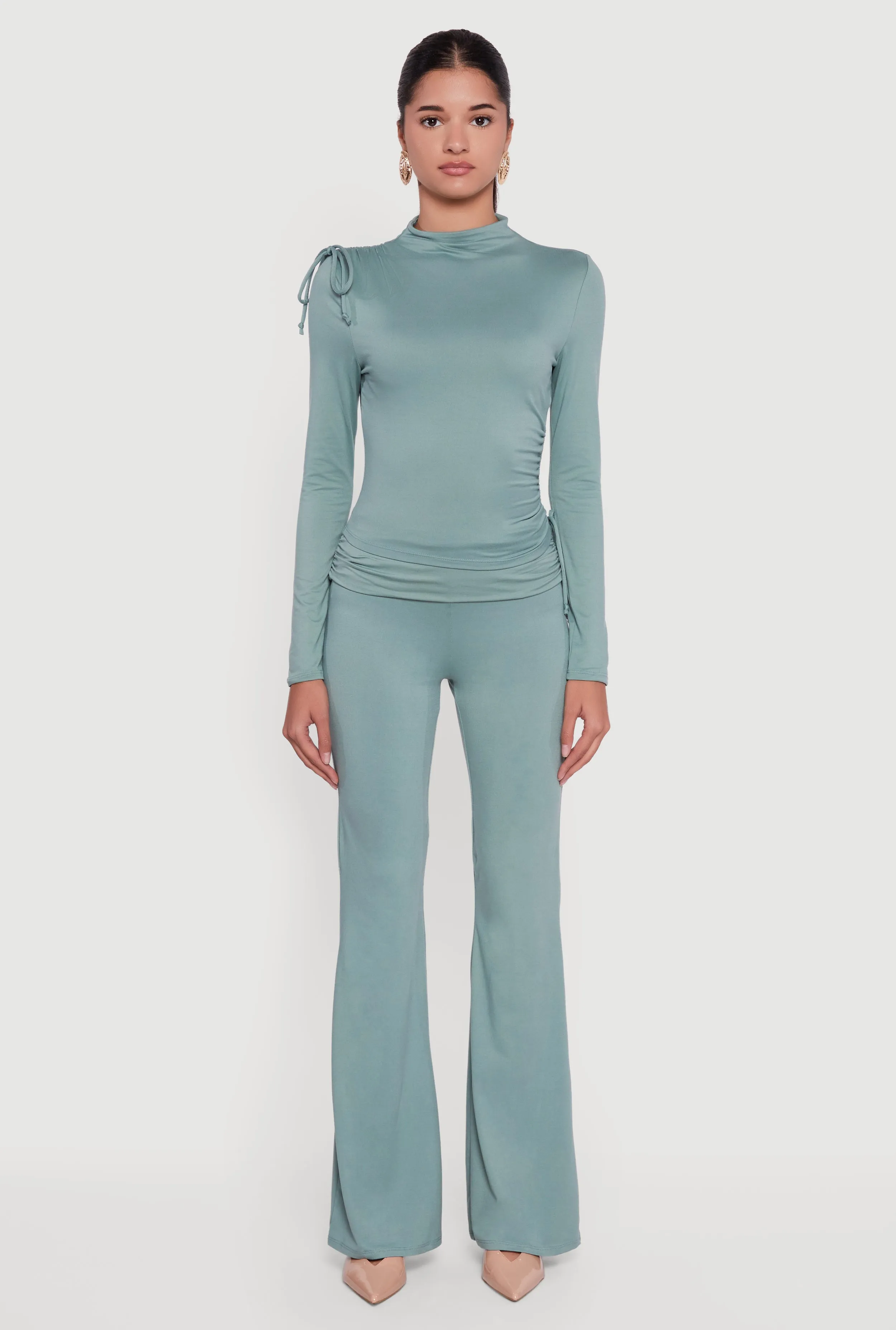 Soft Knit Asymmetrical Drawstring Side Top sold by Rainbow product image thumbnail 3