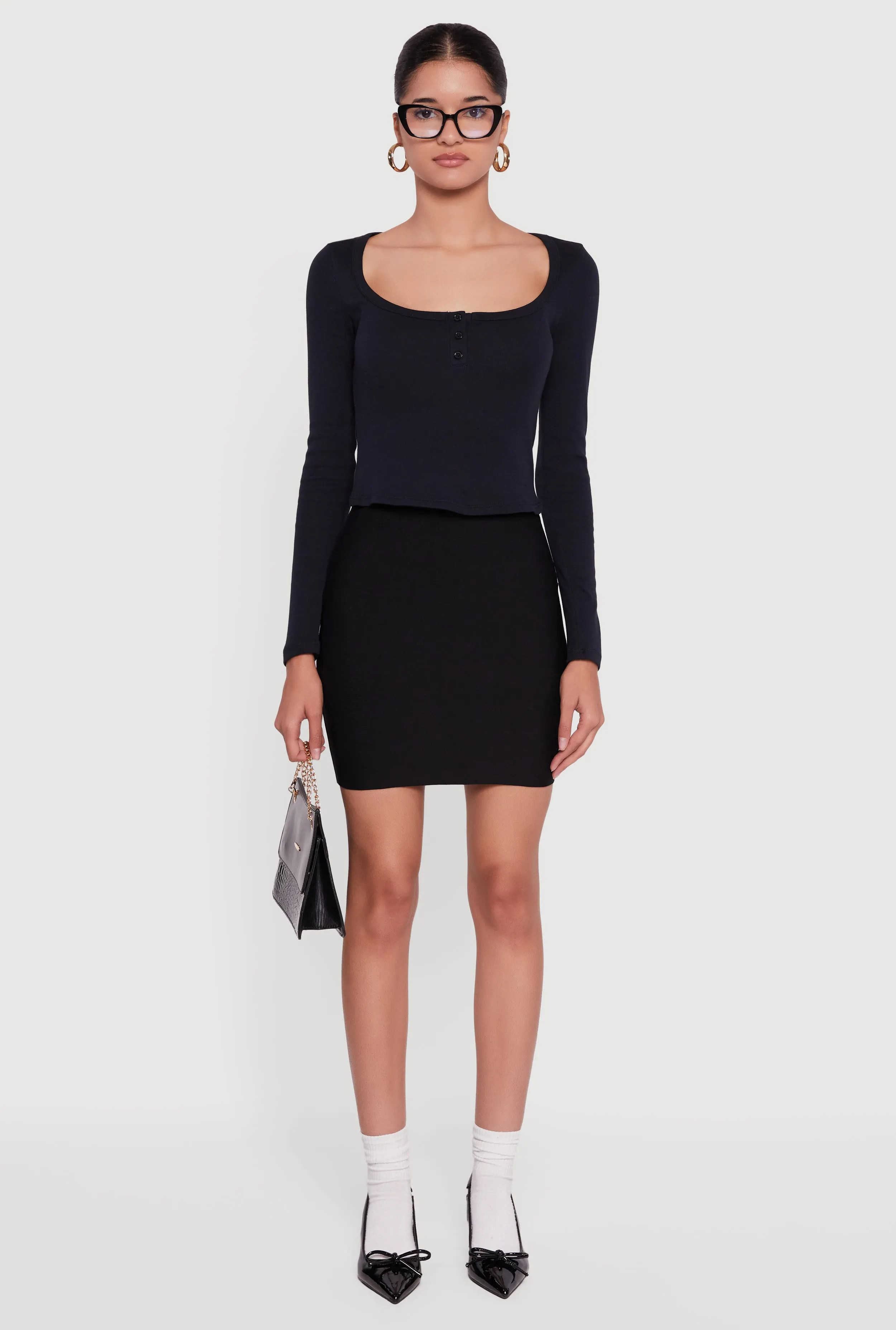 Henley Long Sleeve Crop Top sold by Rainbow product image thumbnail 3