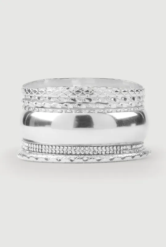 Assorted Metallic Bangles Set of 7 sold by Rainbow