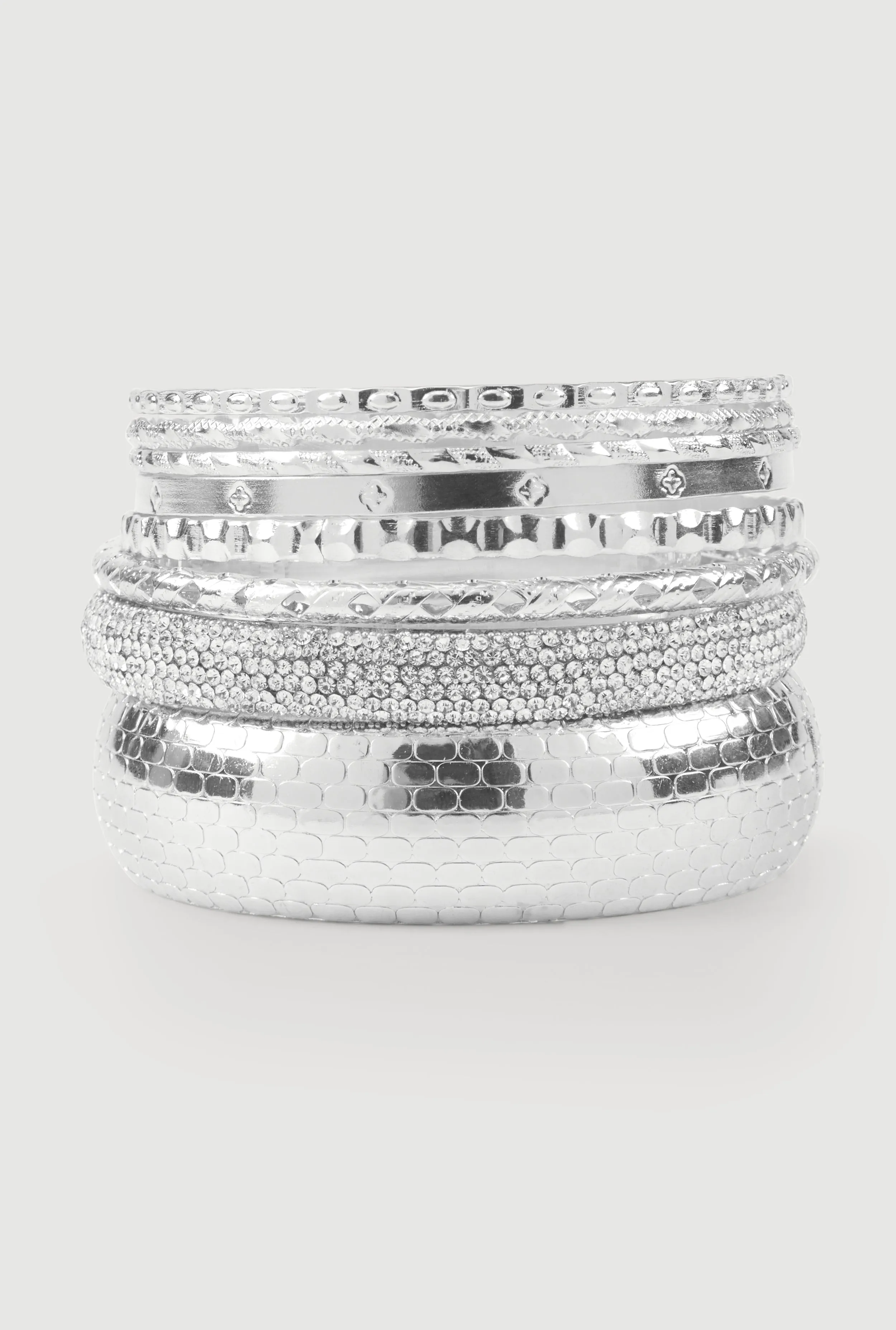 Assorted Cubic Zirconia Metallic Bangles Set of 7 sold by Rainbow