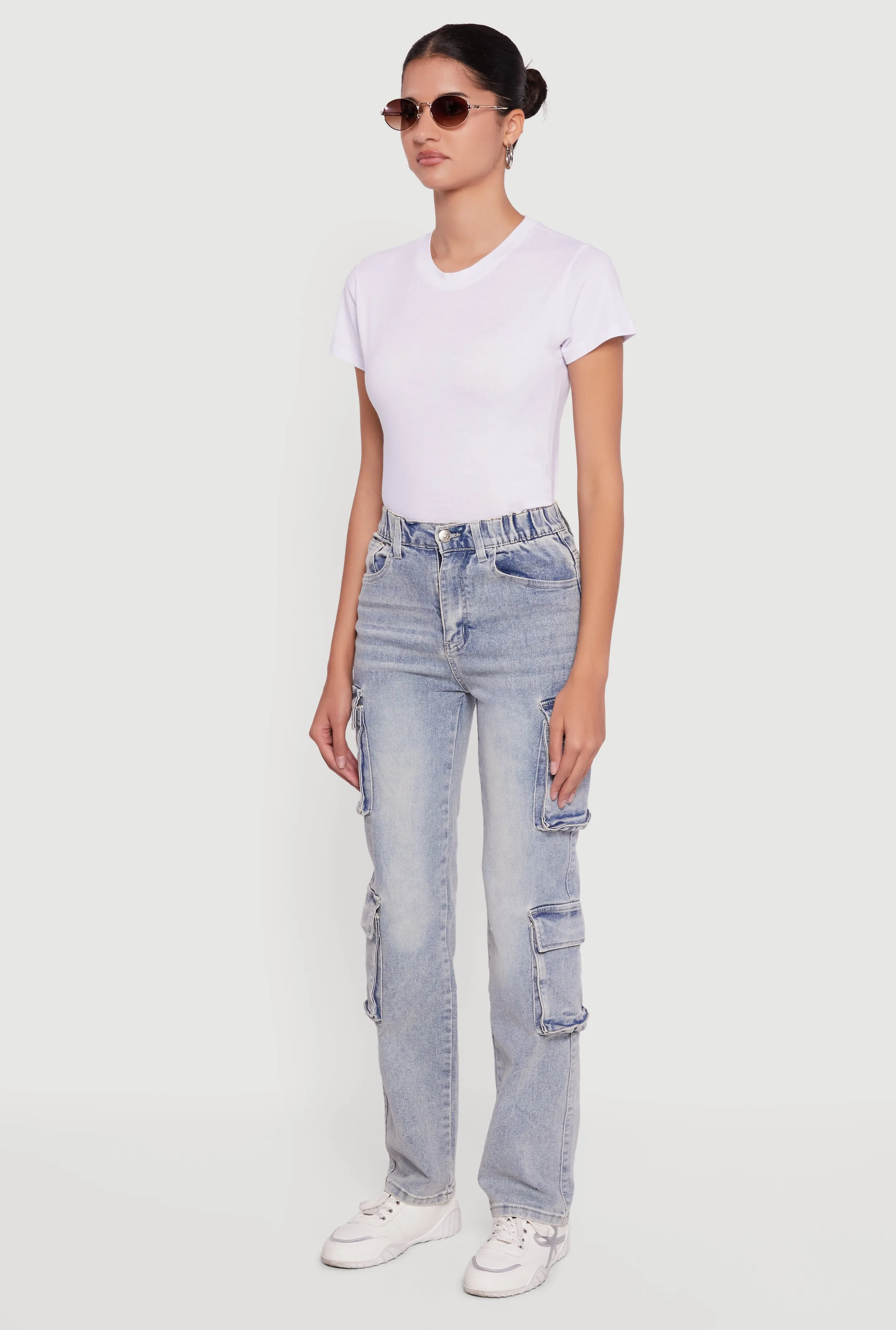 Mineral Wash Whiskered Slim Leg Utility Jeans sold by Rainbow product image thumbnail 3