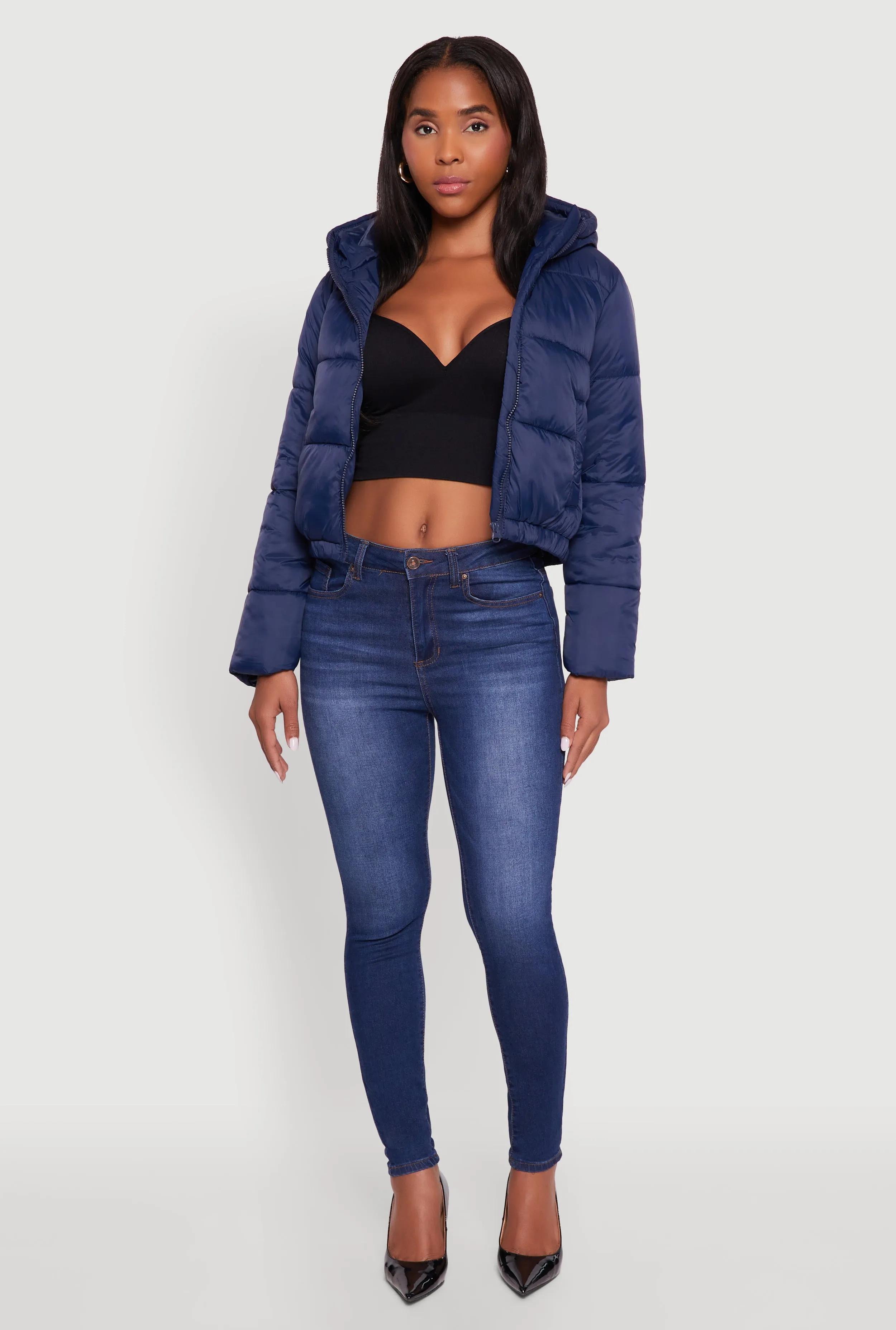 Hooded Short Puffer Jacket sold by Rainbow
