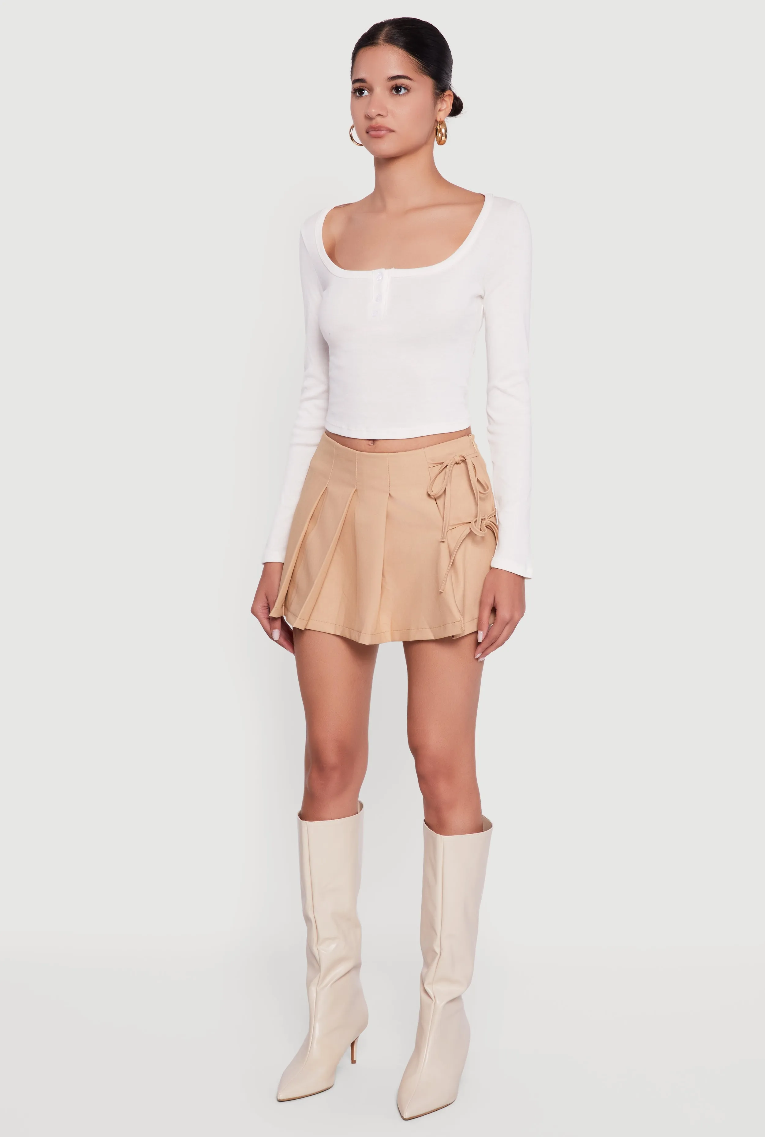 Henley Long Sleeve Crop Top sold by Rainbow product image thumbnail 5