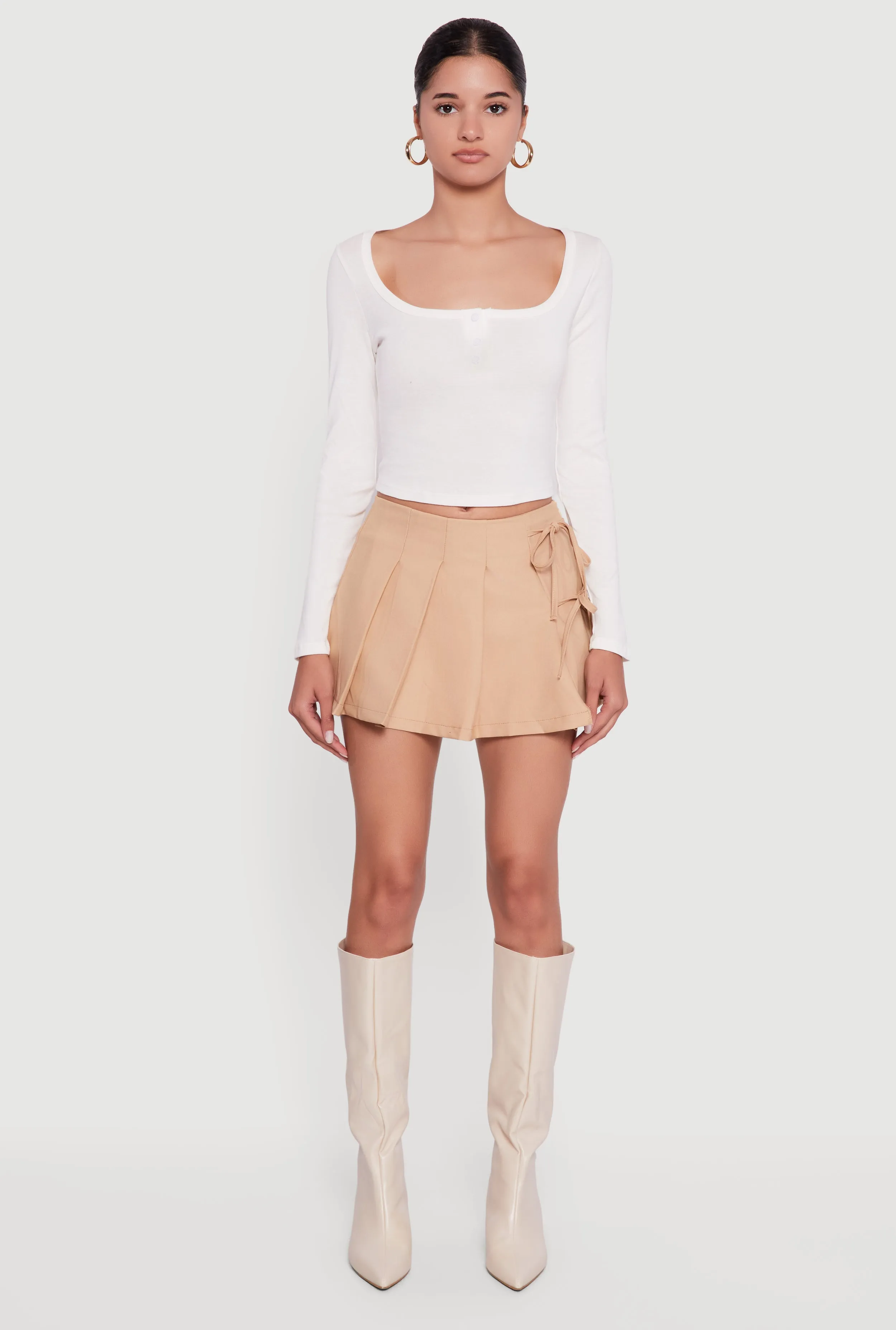 Henley Long Sleeve Crop Top sold by Rainbow product image thumbnail 3