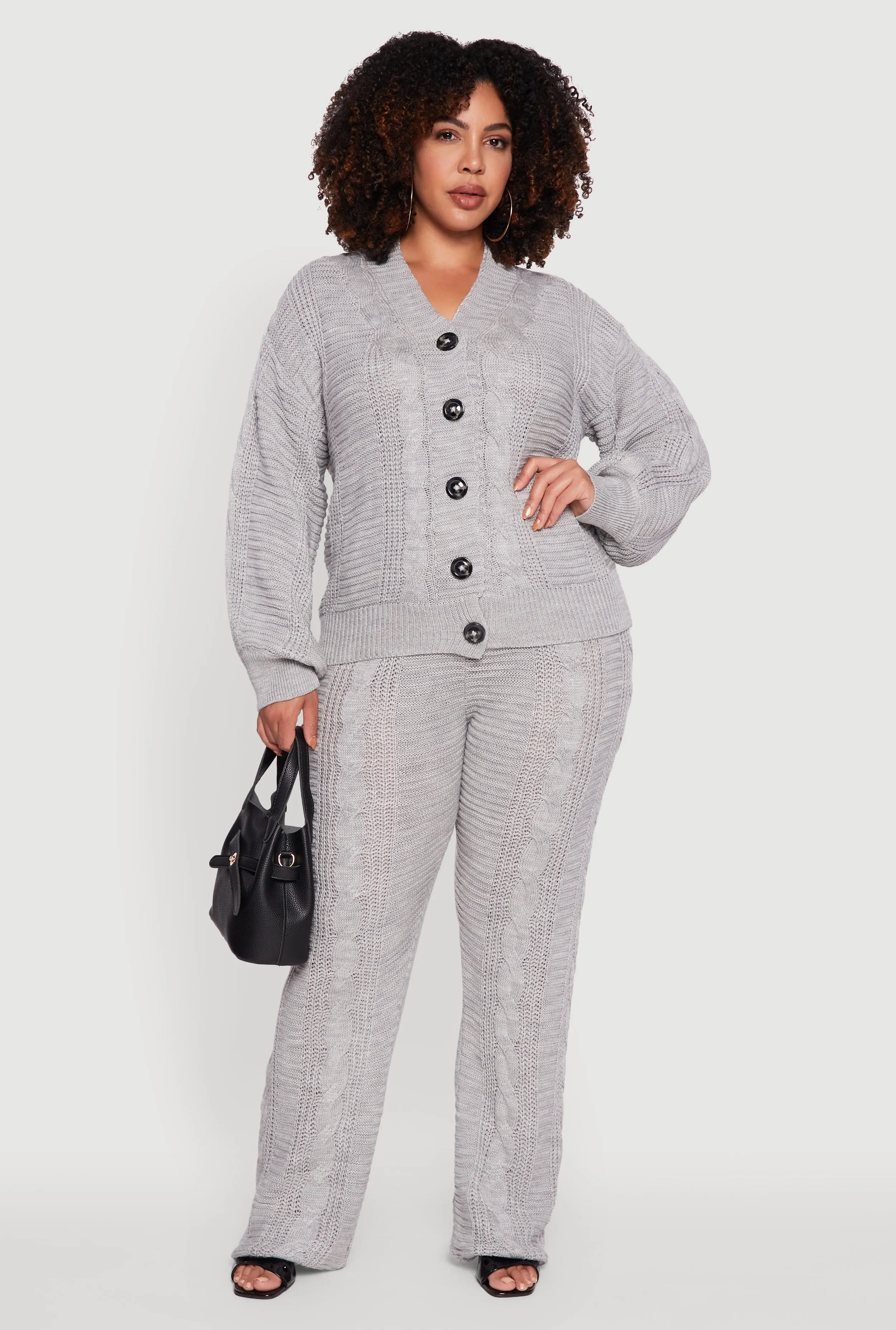 Plus Size High Waist Cable Knit Pants sold by Rainbow product image thumbnail 4