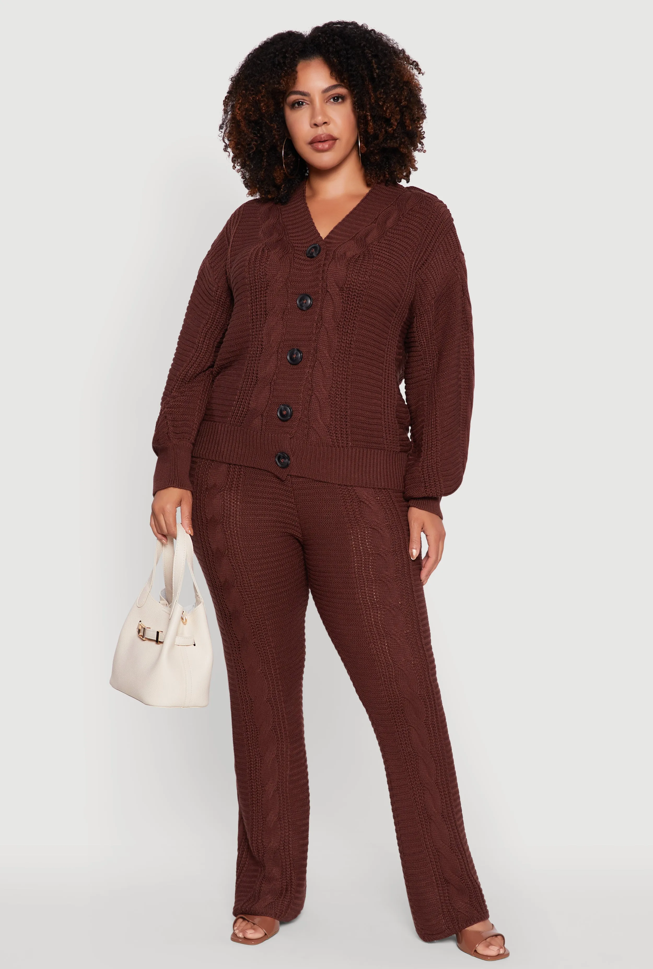 Plus Size High Waist Cable Knit Pants sold by Rainbow product image thumbnail 3