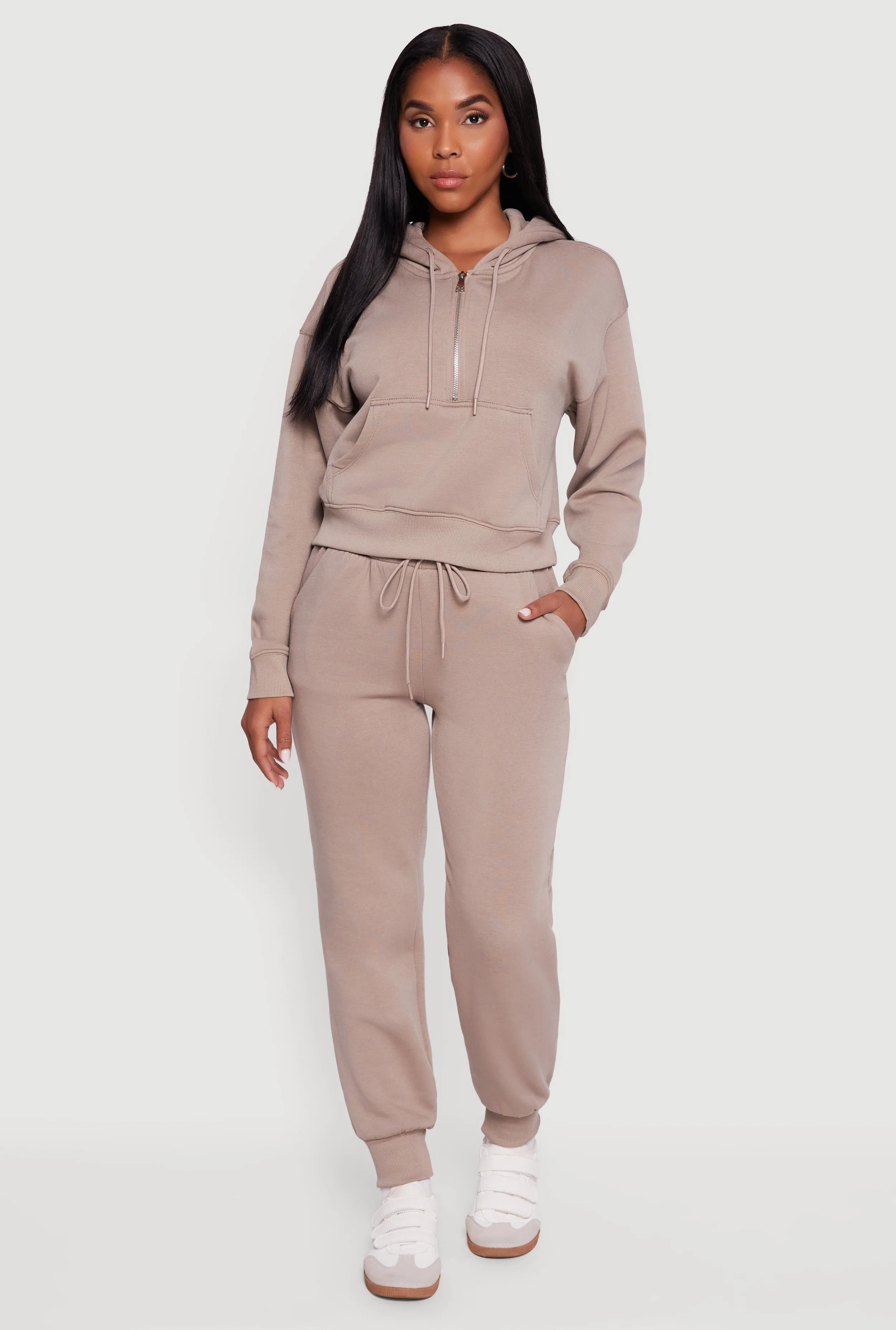 High Waisted Fleece Lined Drawstring Joggers sold by Rainbow