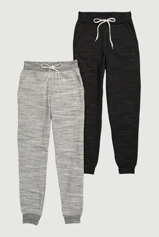 Marled Drawstring Waist Joggers 2 Pack sold by Rainbow
