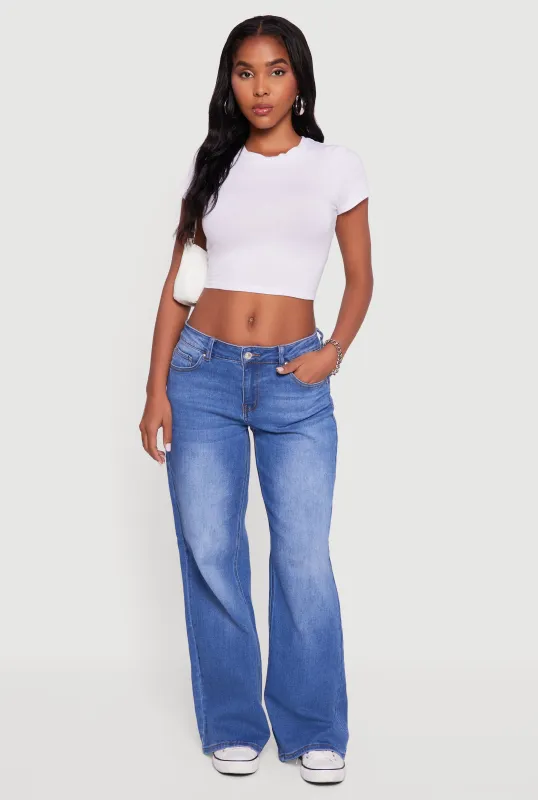 WAX Low Rise Wide Leg Stretch Jeans sold by Rainbow