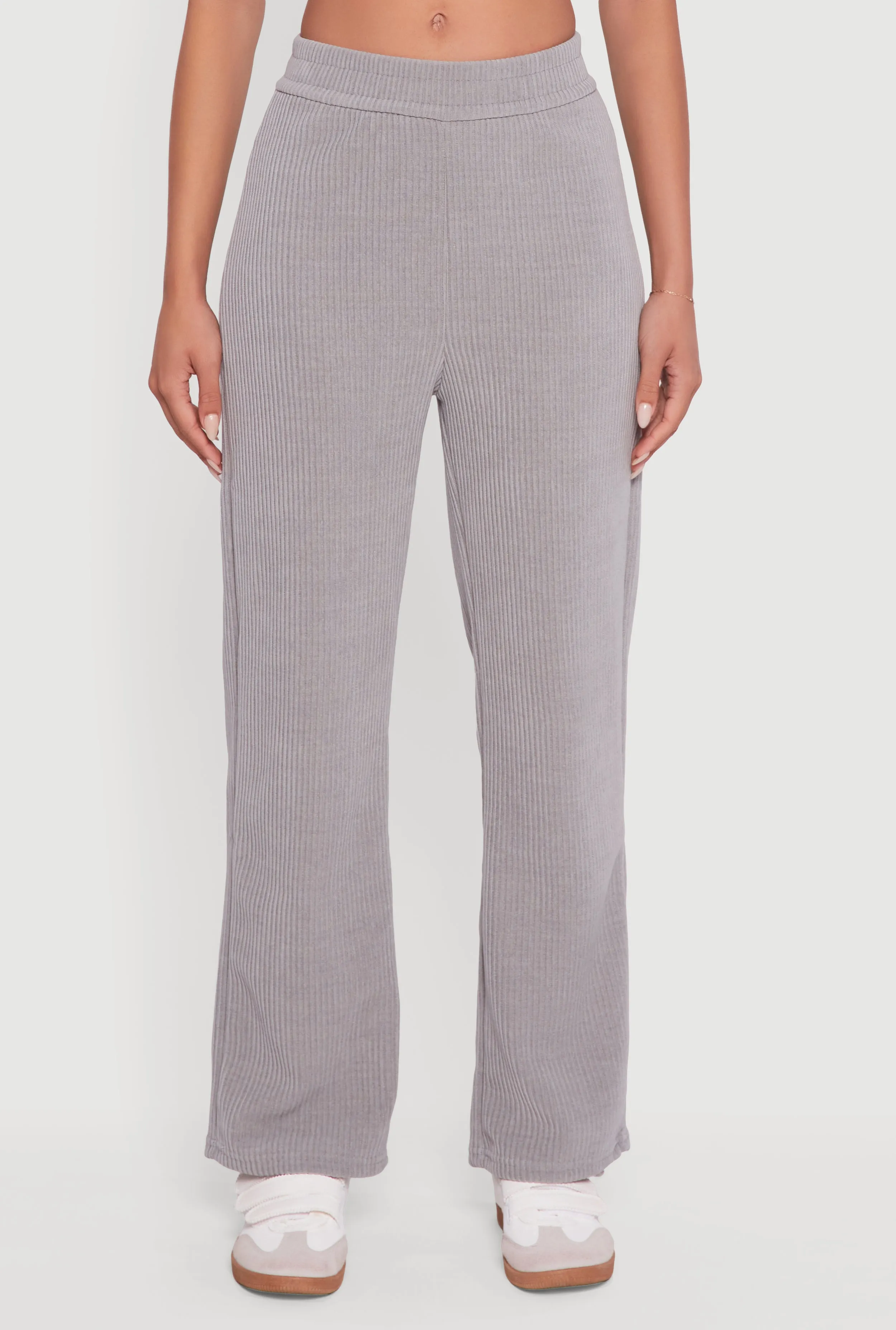 Mid Rise Straight Leg Ribbed Knit Pants sold by Rainbow product image thumbnail 3