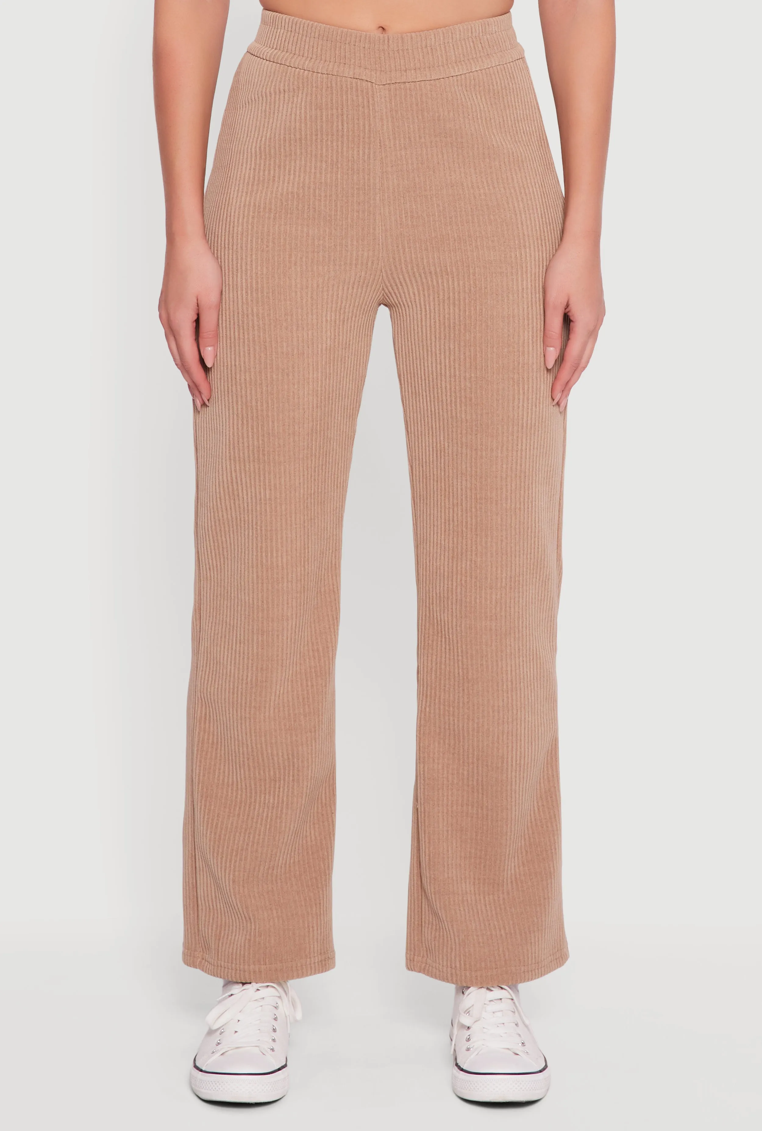 Mid Rise Straight Leg Ribbed Knit Pants sold by Rainbow product image thumbnail 3