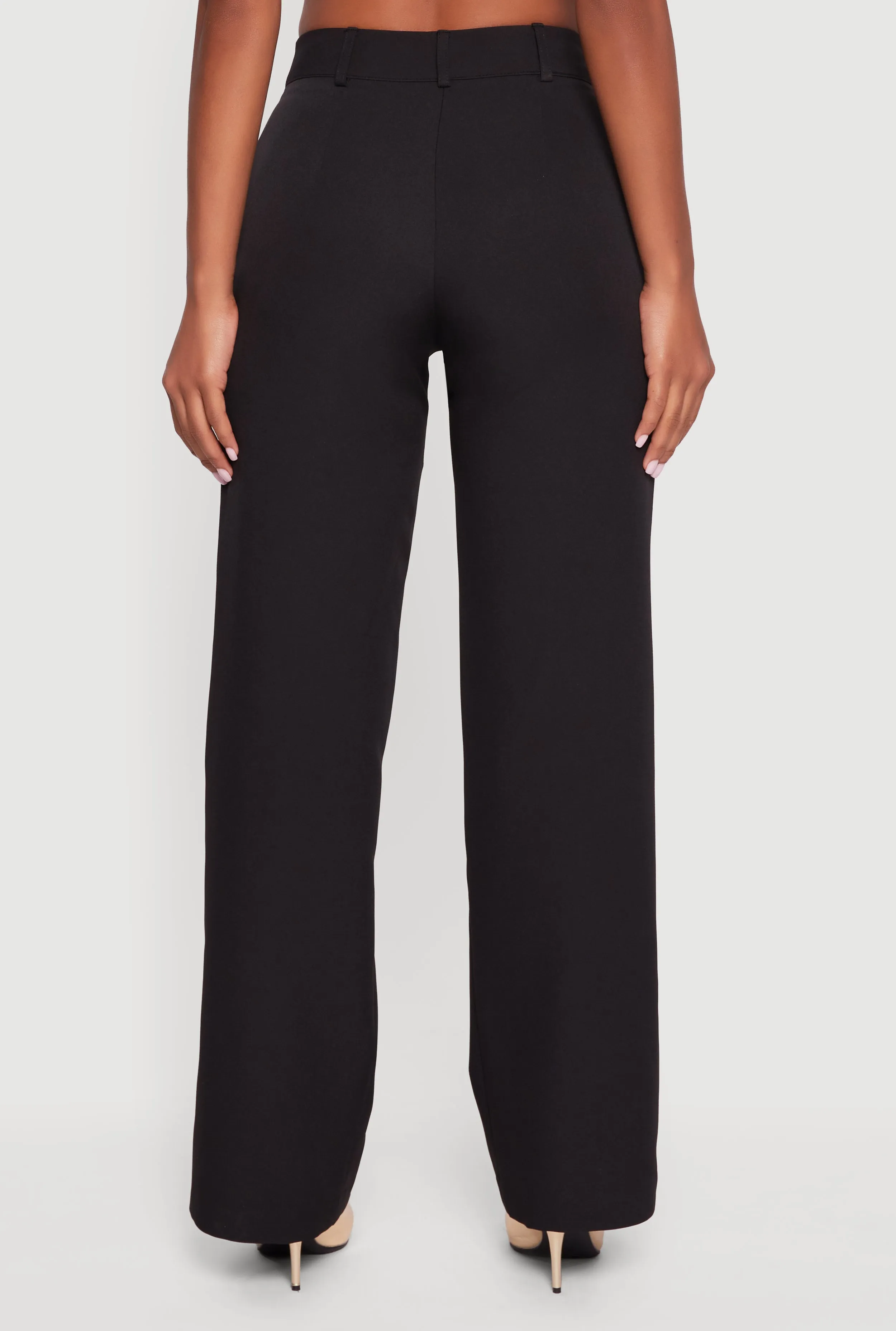 Crepe Knit Pleated Straight Leg Dress Pants sold by Rainbow product image thumbnail 5