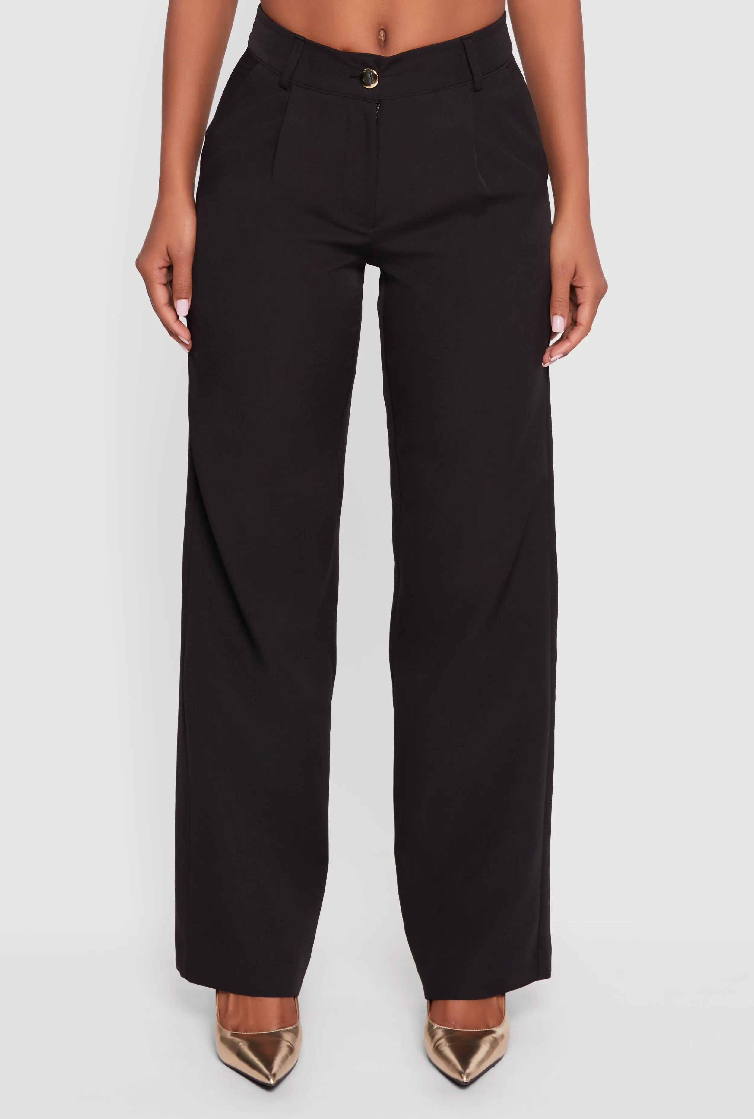 Crepe Knit Pleated Straight Leg Dress Pants sold by Rainbow product image thumbnail 3