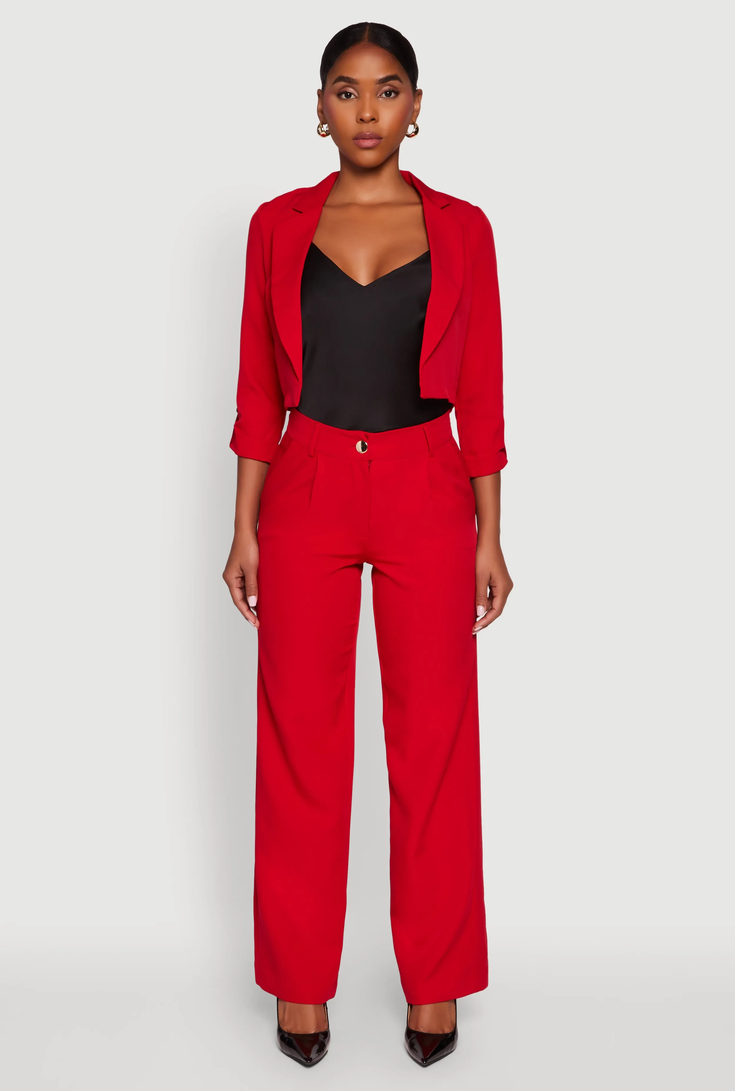 Crepe Knit Pleated Straight Leg Dress Pants sold by Rainbow product image thumbnail 2