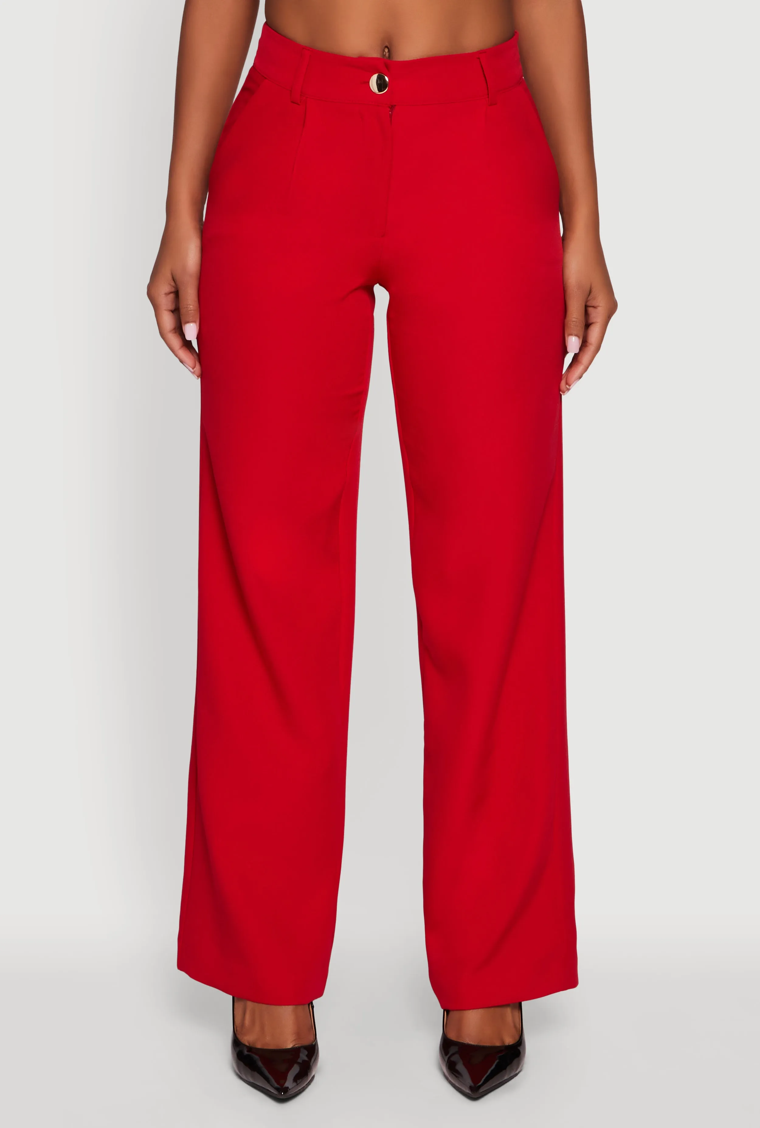 Crepe Knit Pleated Straight Leg Dress Pants sold by Rainbow product image thumbnail 3