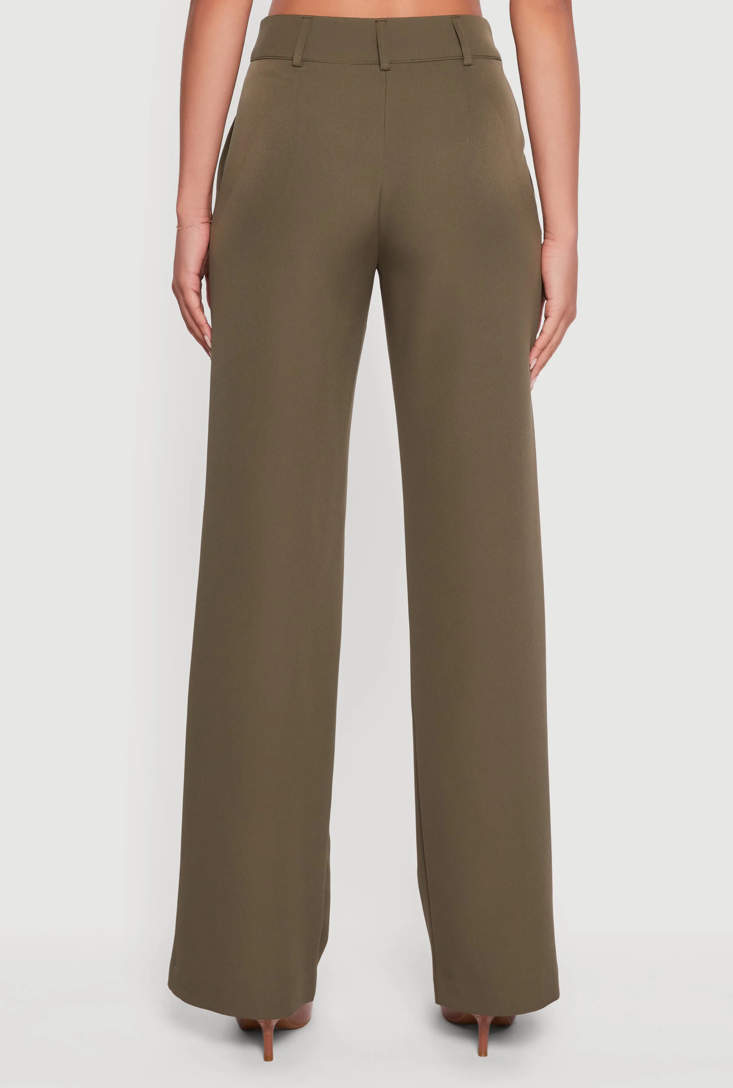 Crepe Knit Pleated Straight Leg Dress Pants sold by Rainbow product image thumbnail 5